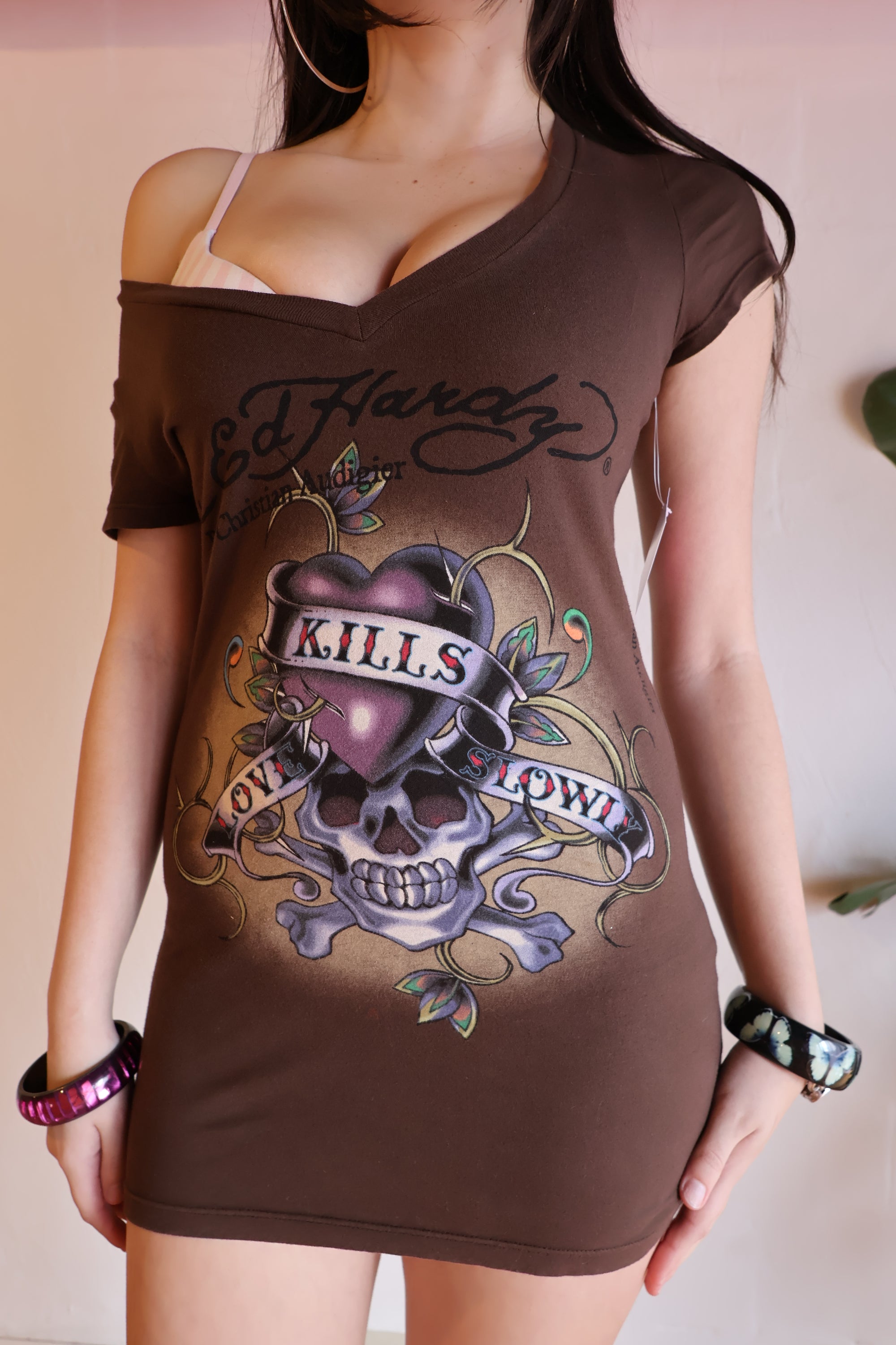 Ed Hardy Brown Dress S/M