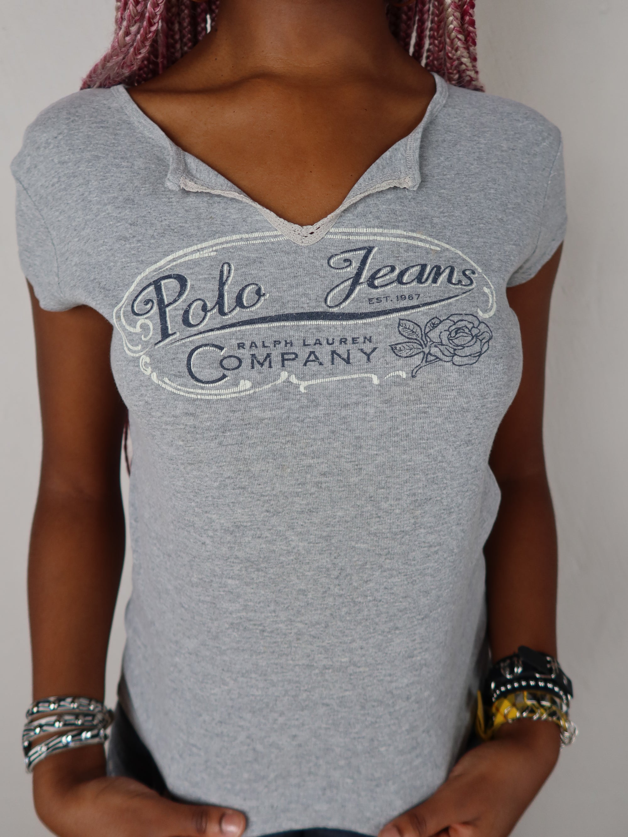 Vtg Ralph Lauren Rose Tee M