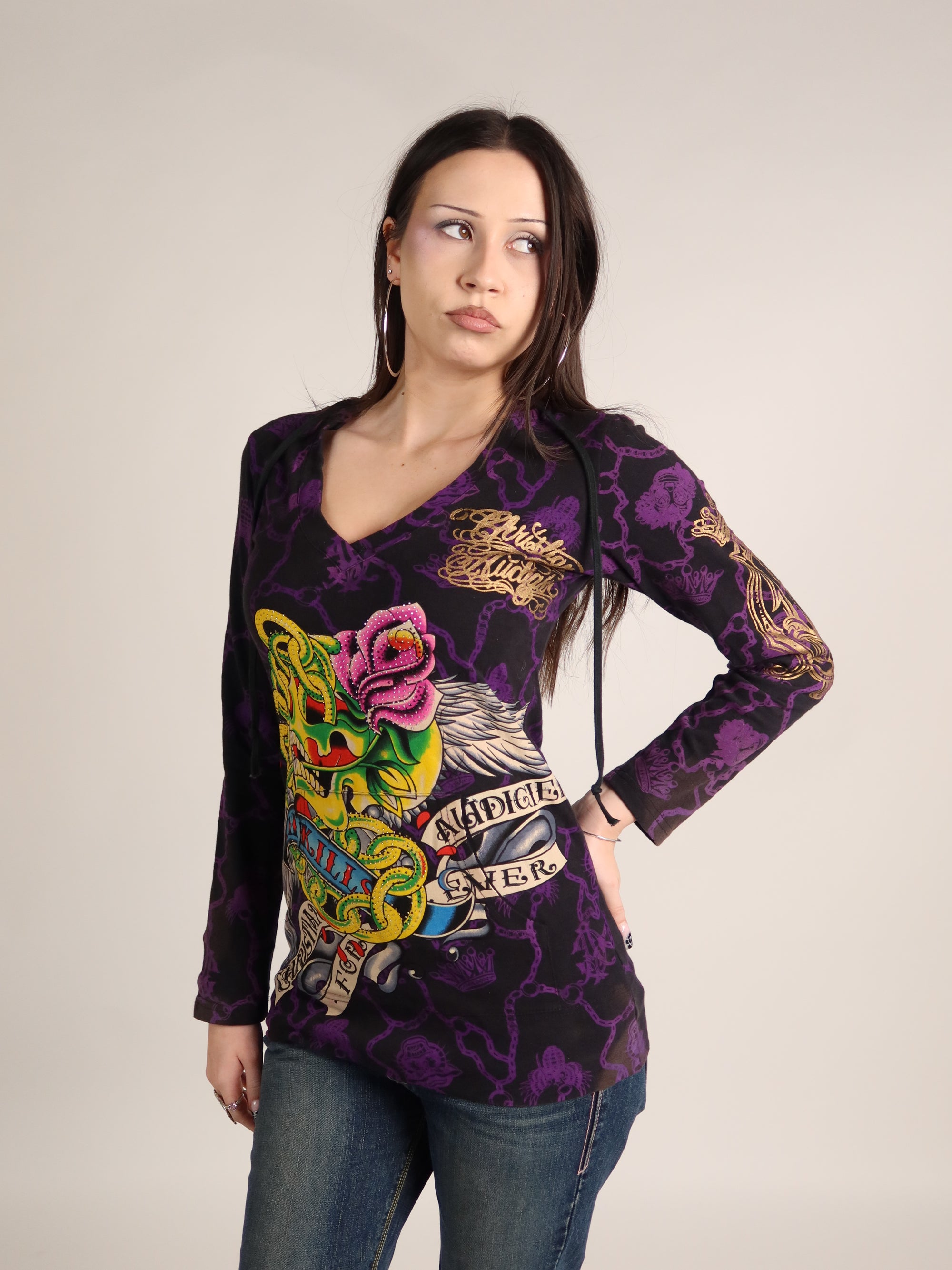 Christian Audigier Long Sleeve Hoodie M