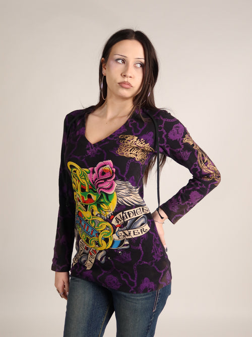 Christian Audigier Long Sleeve Hoodie M