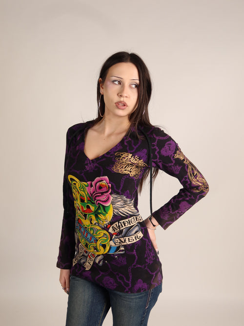 Christian Audigier Long Sleeve Hoodie M