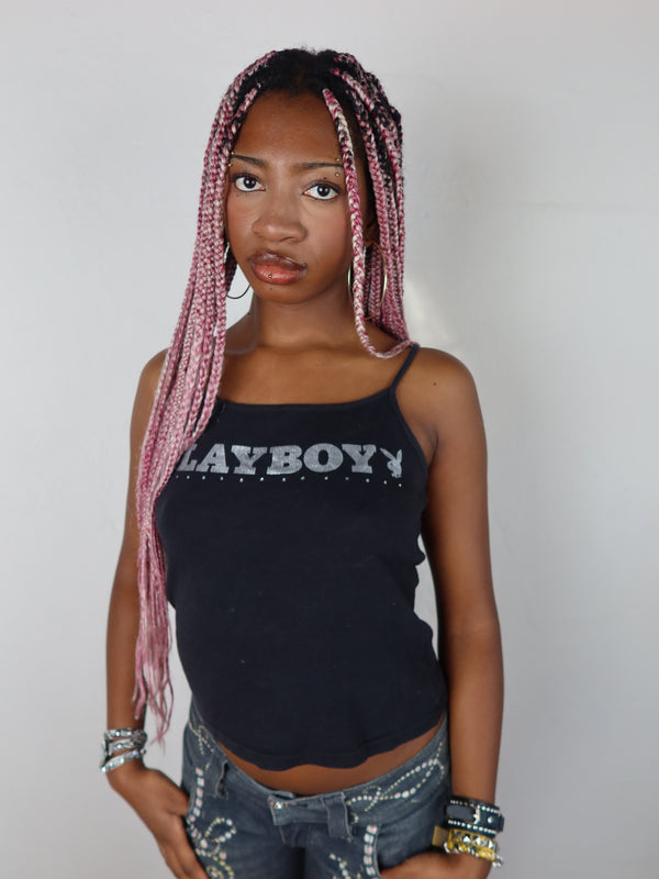 Vintage Playboy tank top, Y2K resale clothing at Brat's Closet.