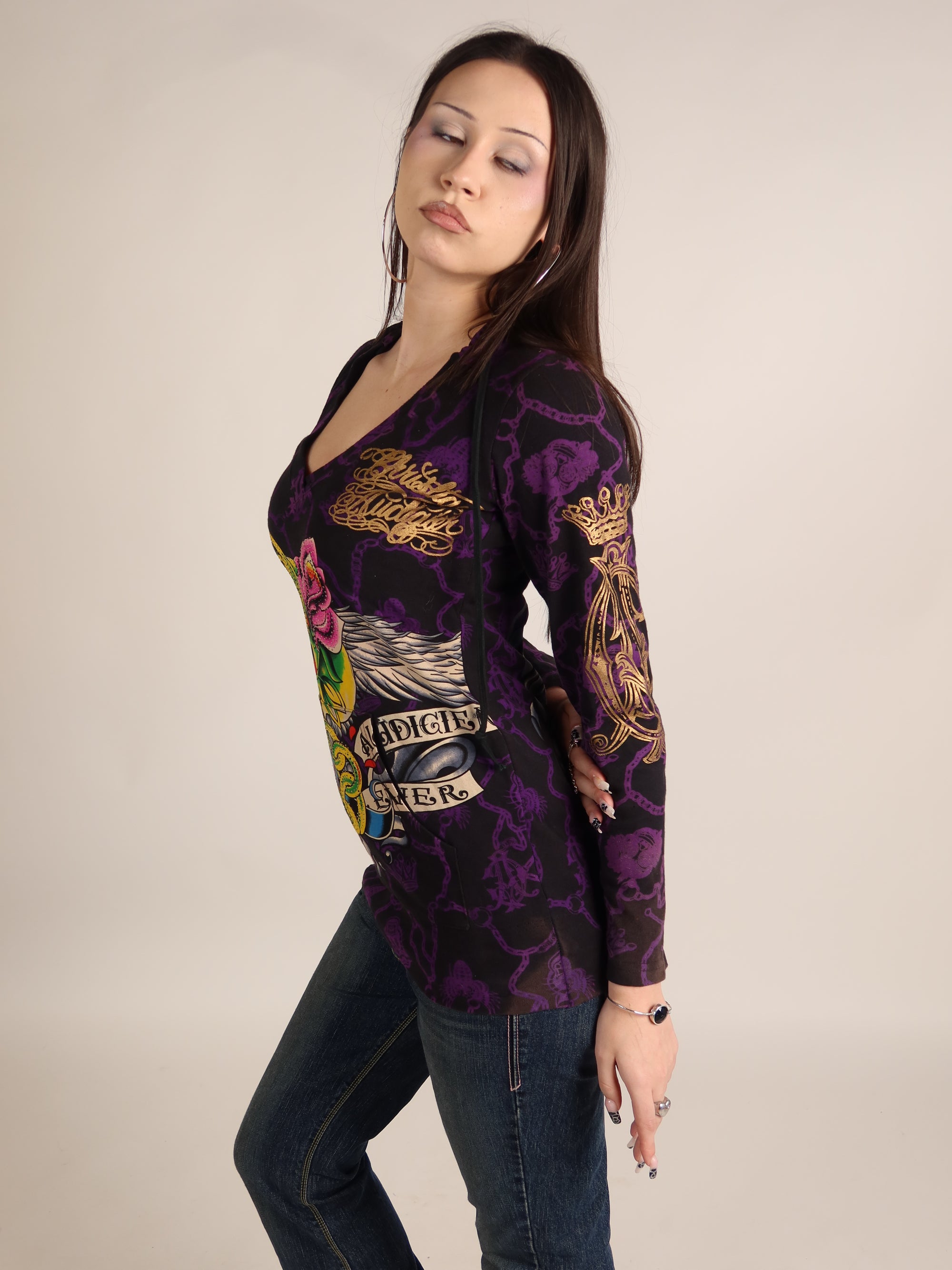 Christian Audigier Long Sleeve Hoodie M