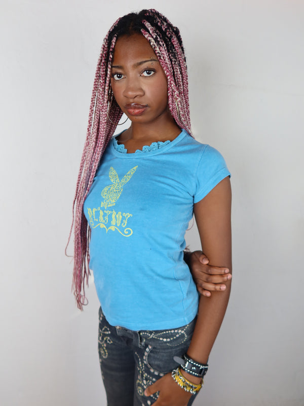 Vintage Playboy whimsy tee, Y2K resale clothing at Brat's Closet.