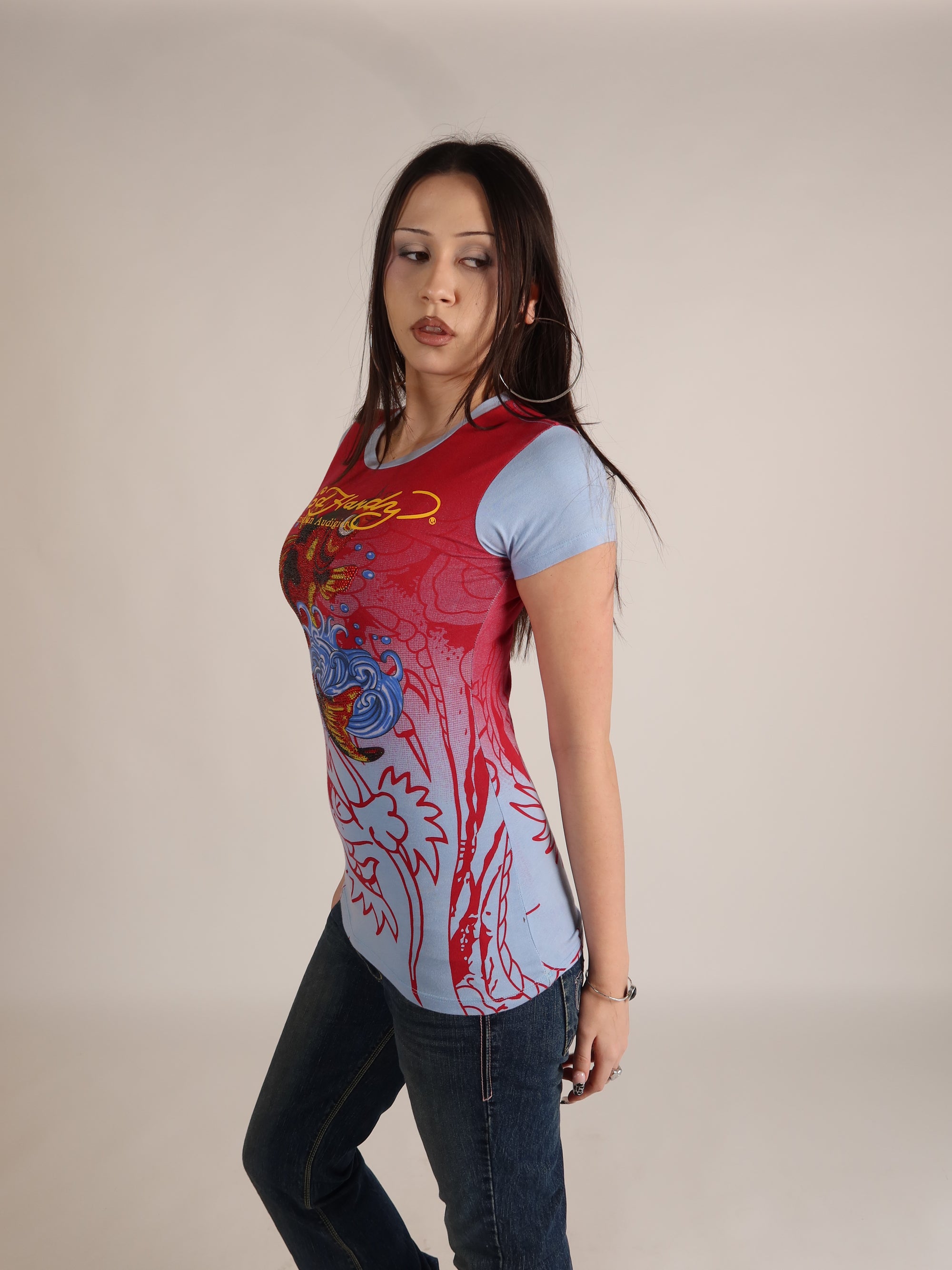 Ed Hardy Rhinestone Tee S