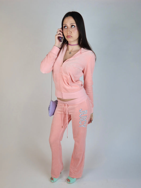 Vintage Juicy Couture sprinkle velour set, Y2K resale clothing at Brat's Closet.