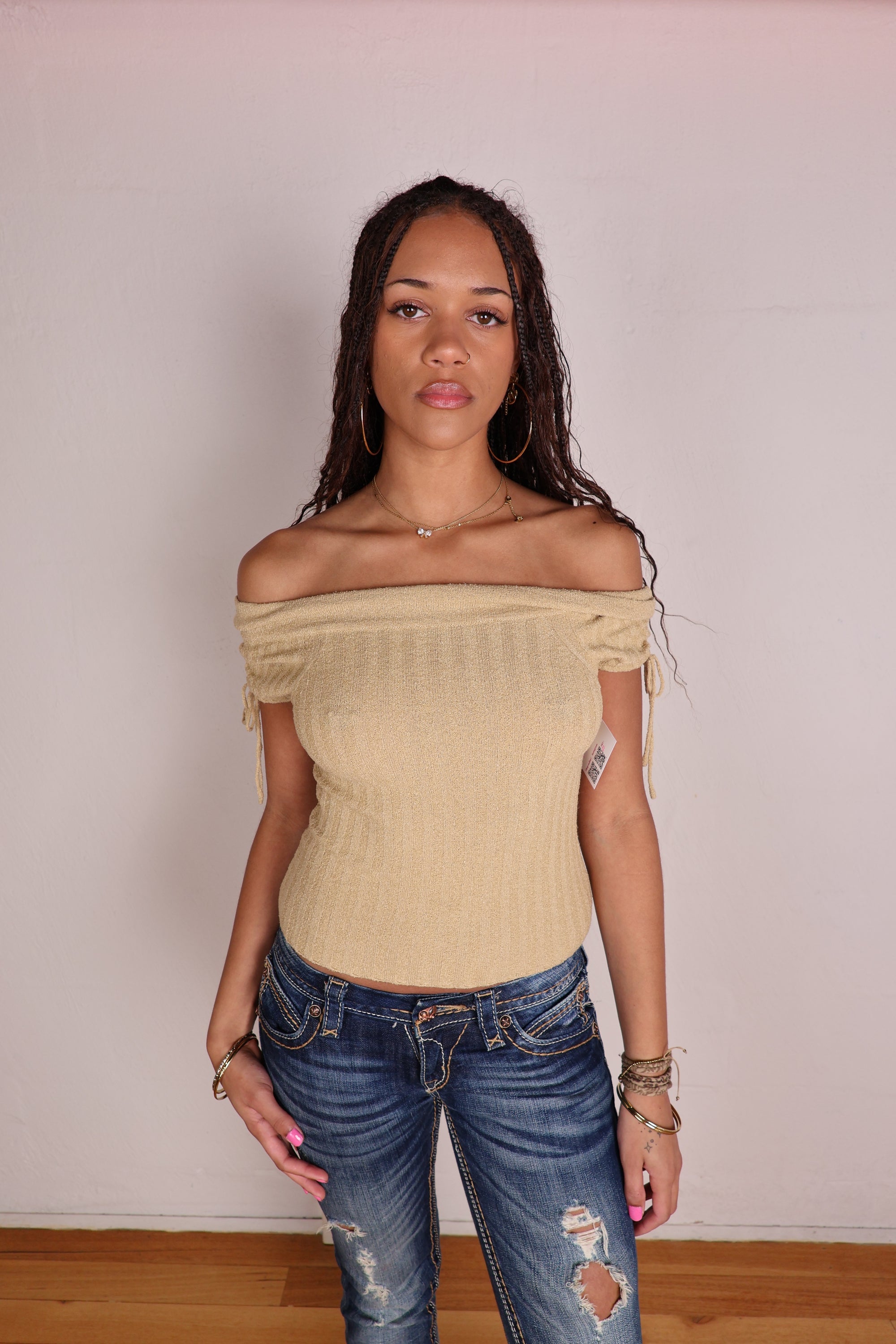 Y2K Top Off Shoulder S