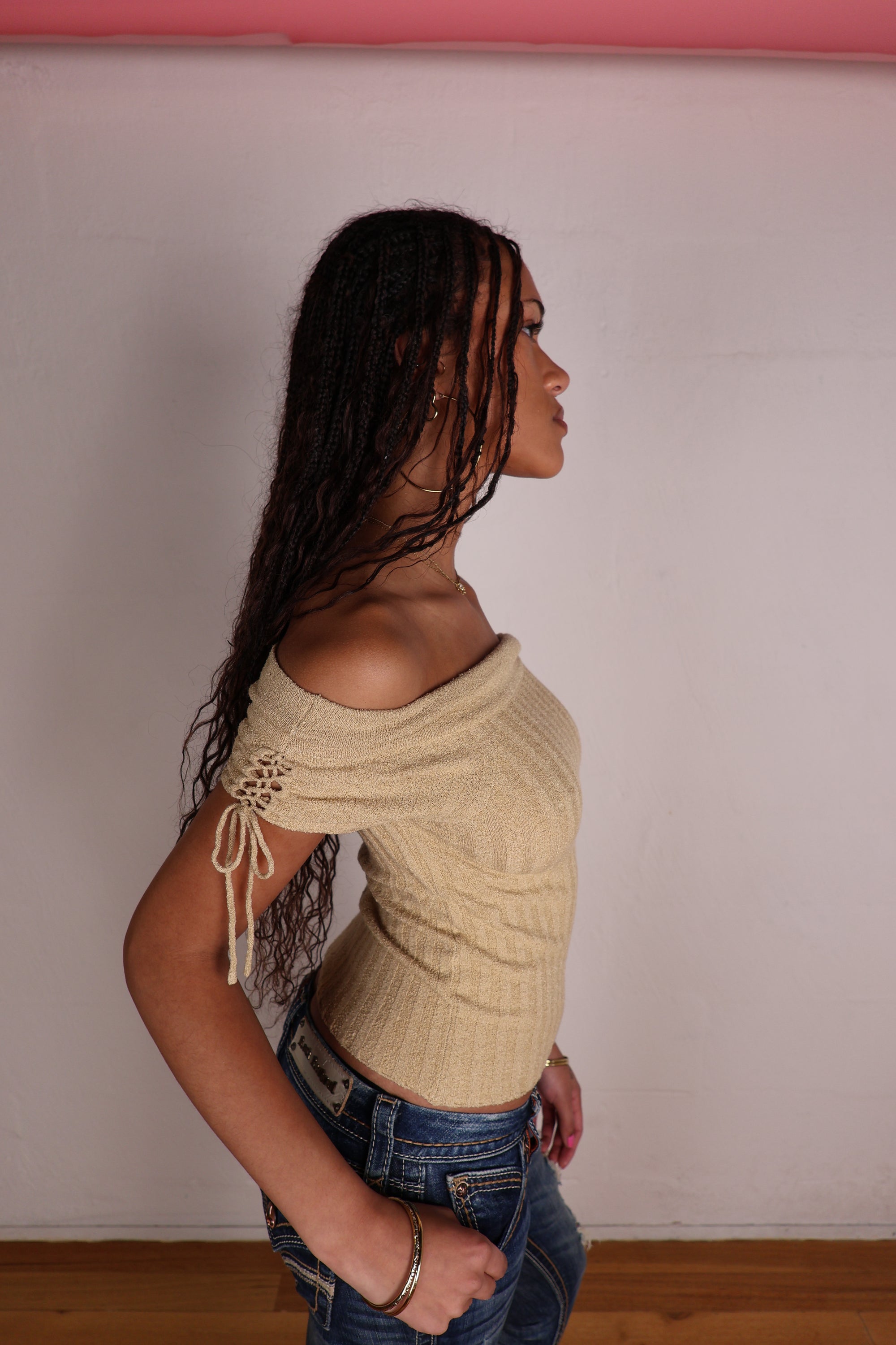Y2K Top Off Shoulder S