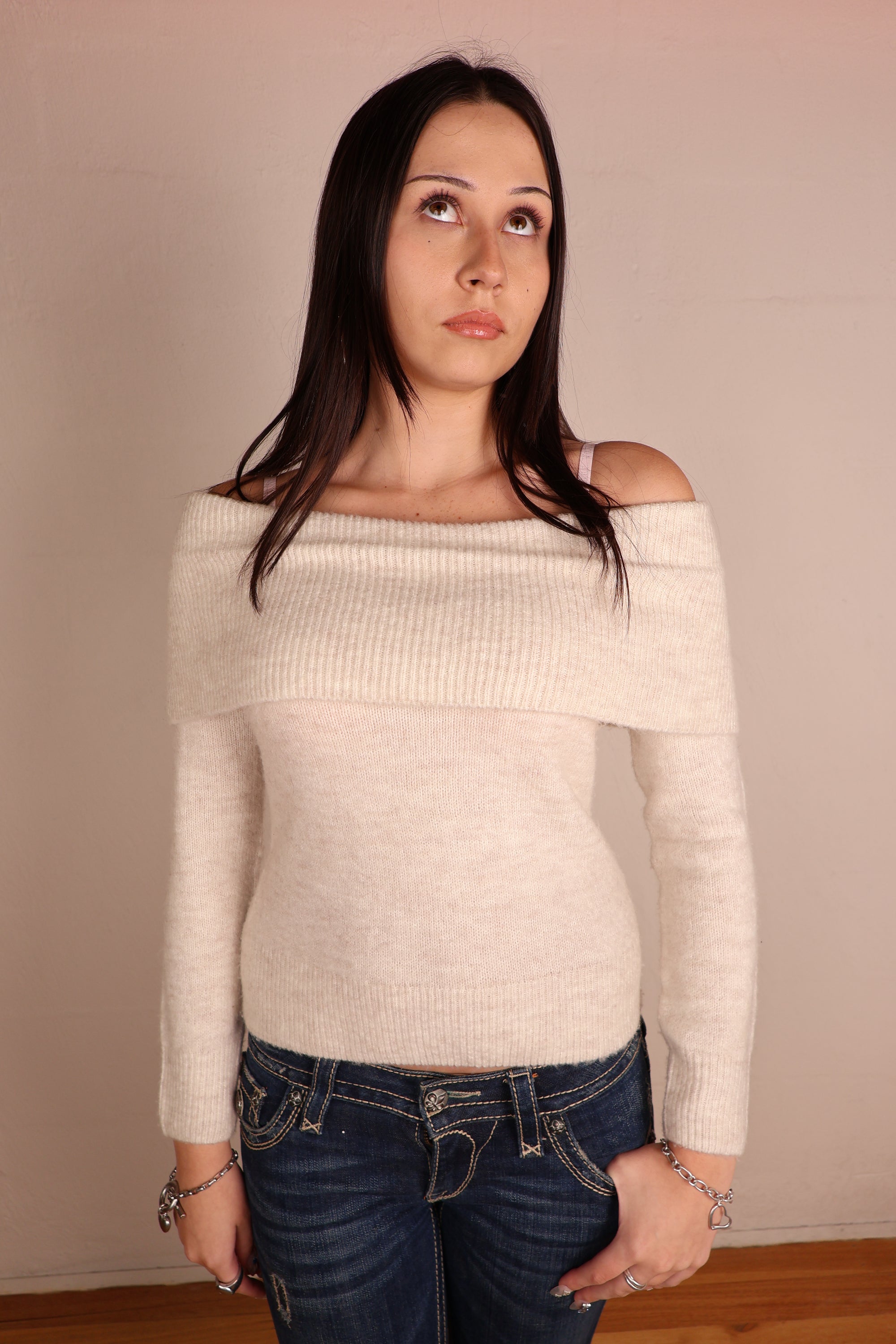 2000s Off Shoulder Knit S/M