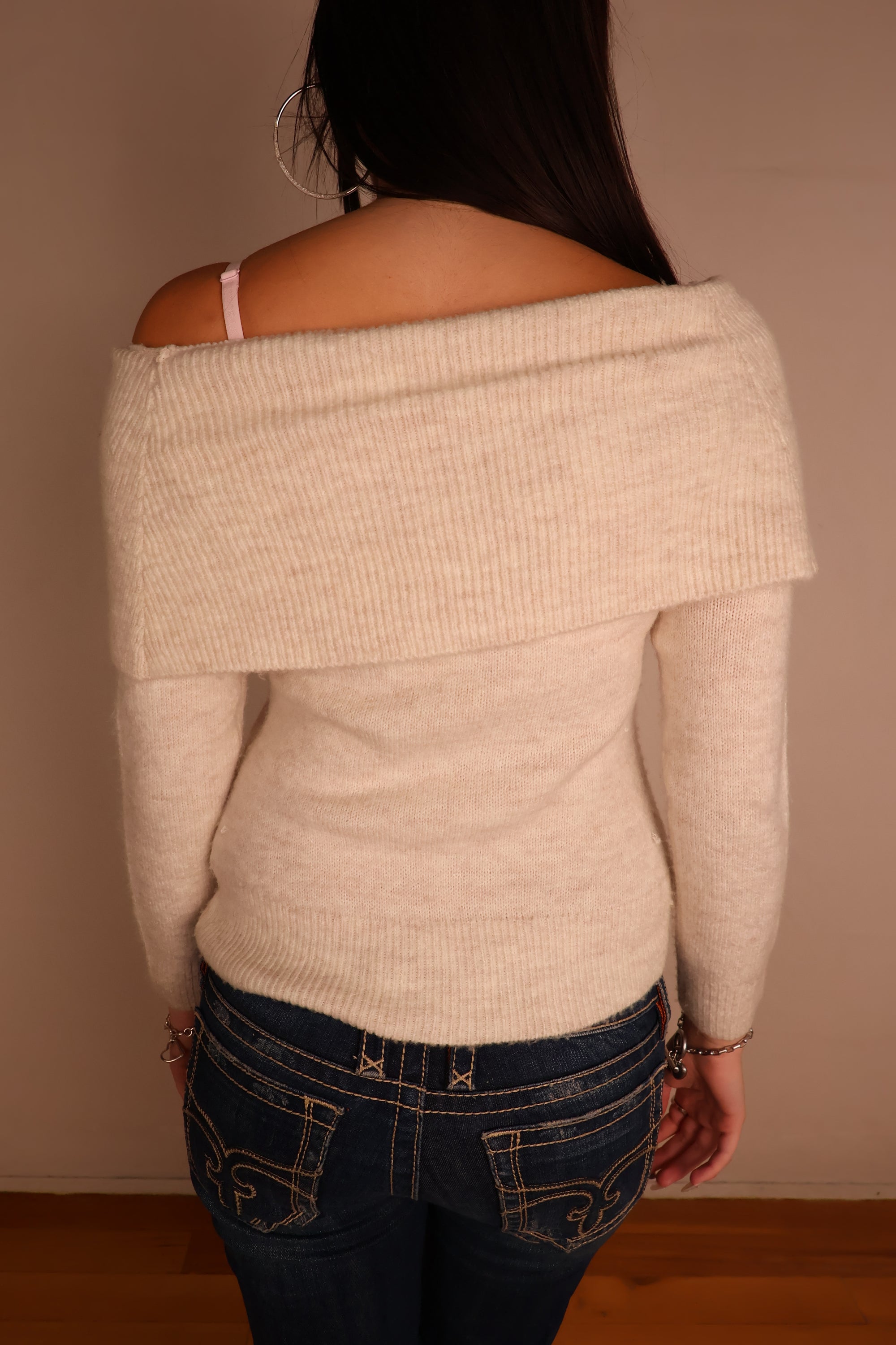 2000s Off Shoulder Knit S/M