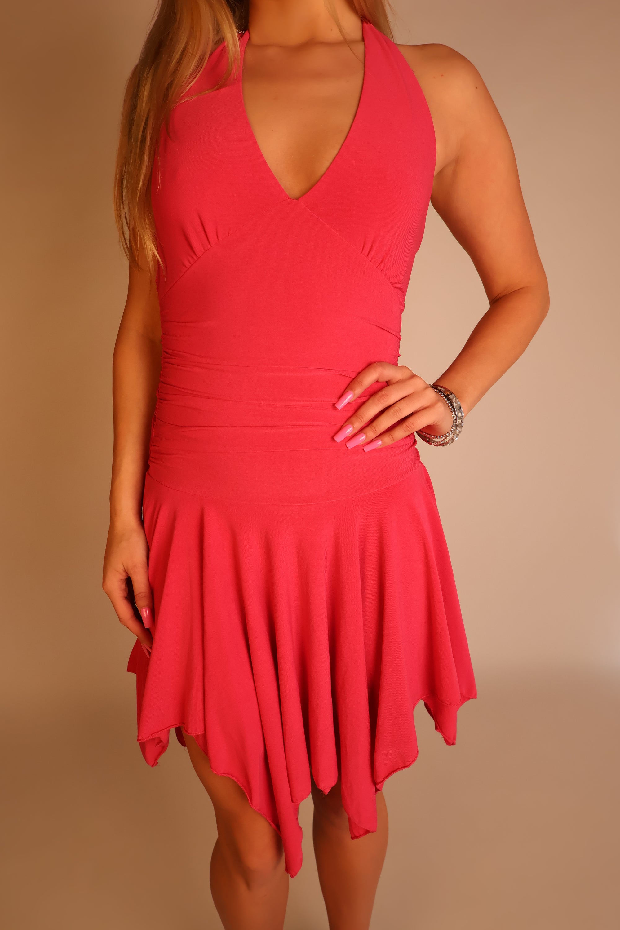 Hot Pink Midi Dress S/M