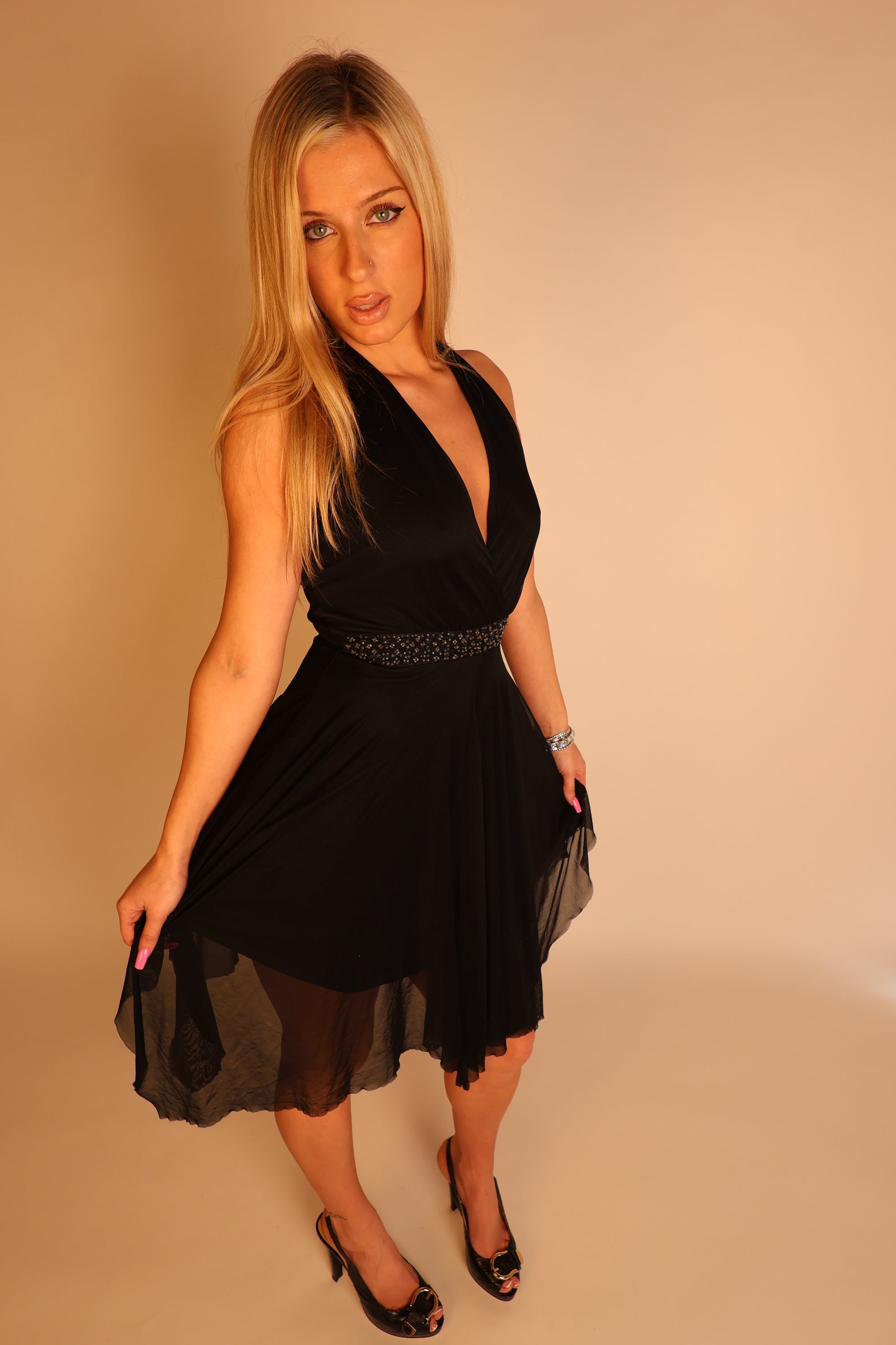 Black Halter Dress S/M