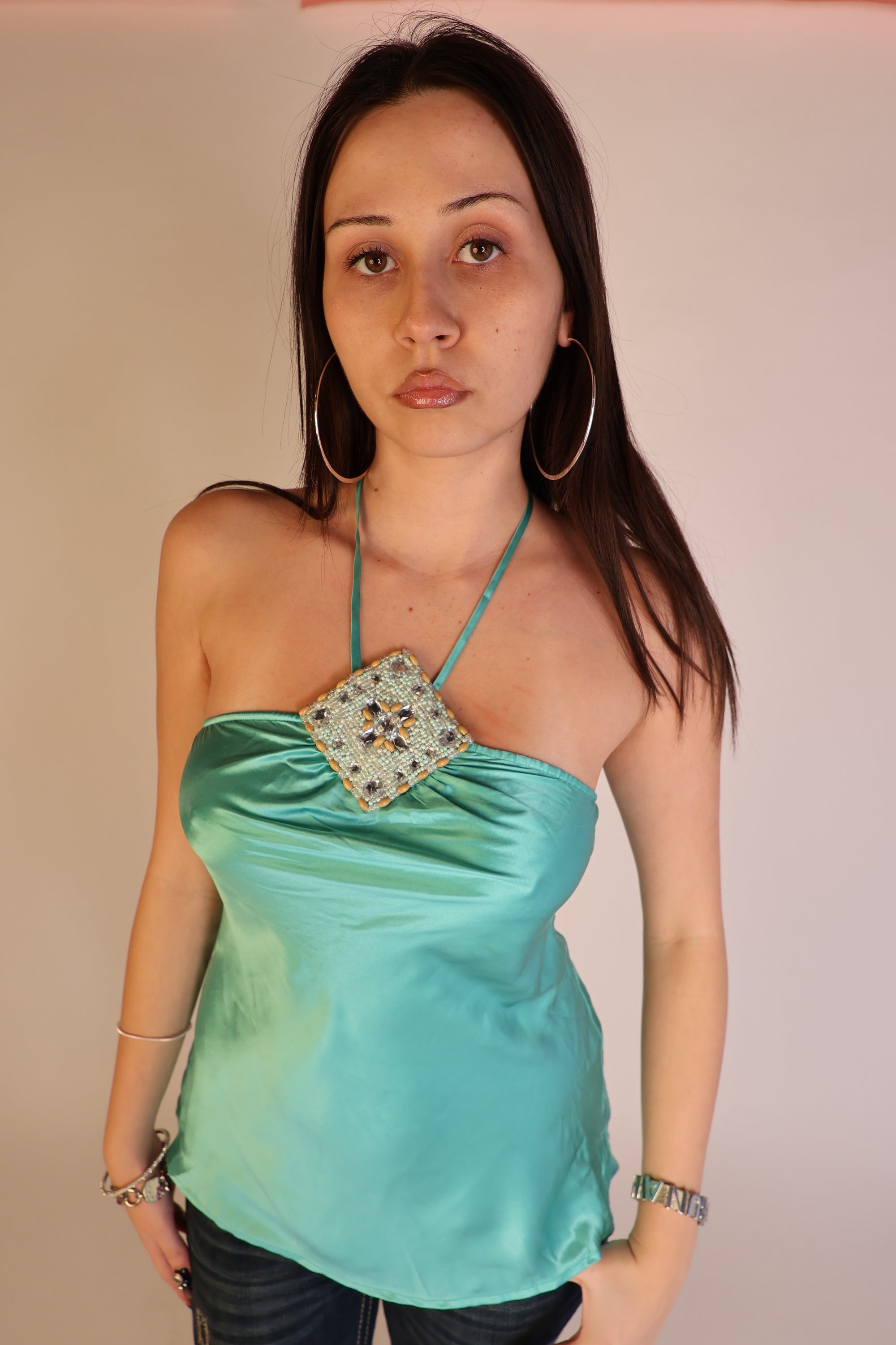 Guess Aquamarine Halter Top S/M