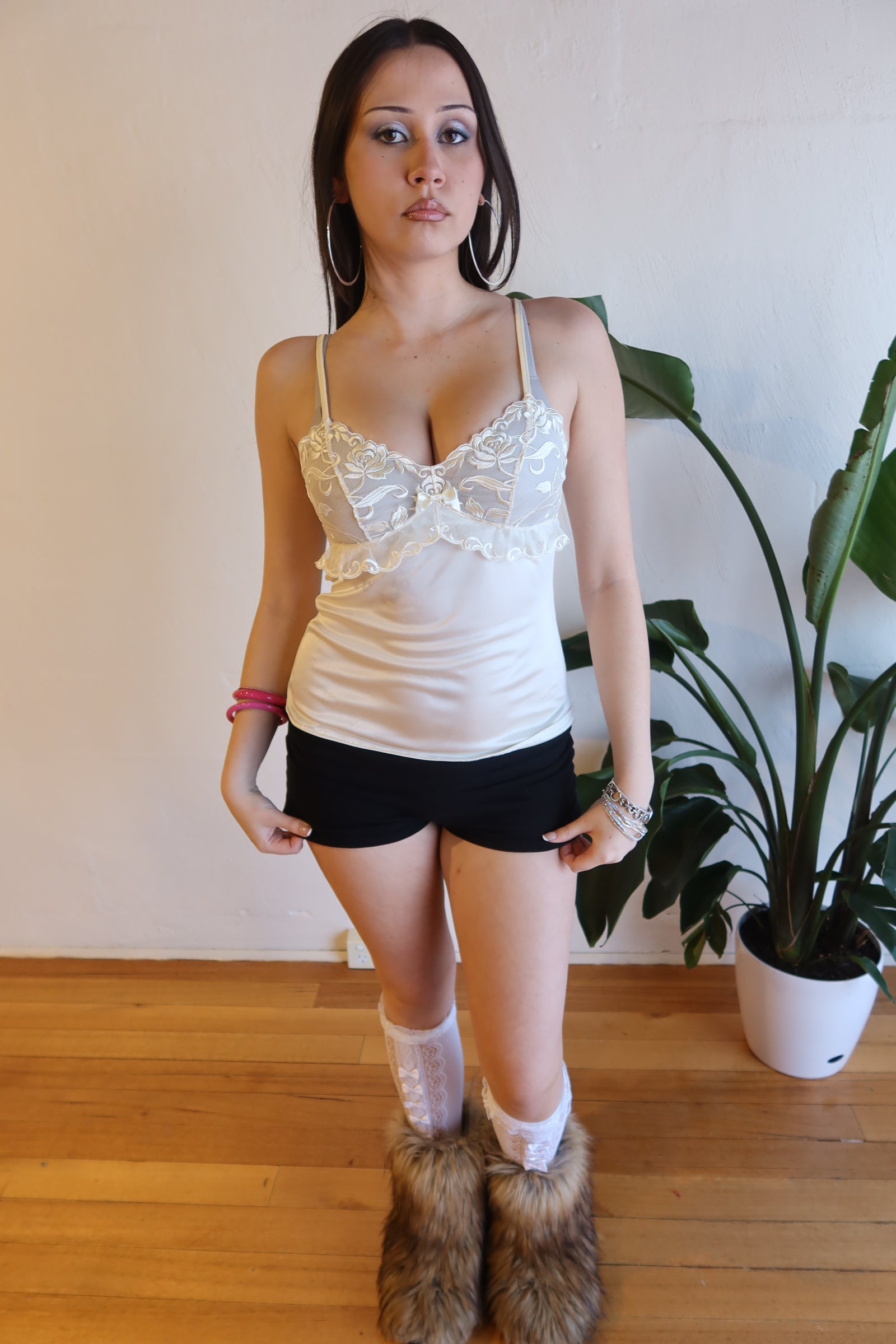 Y2K Lace Cami S/M