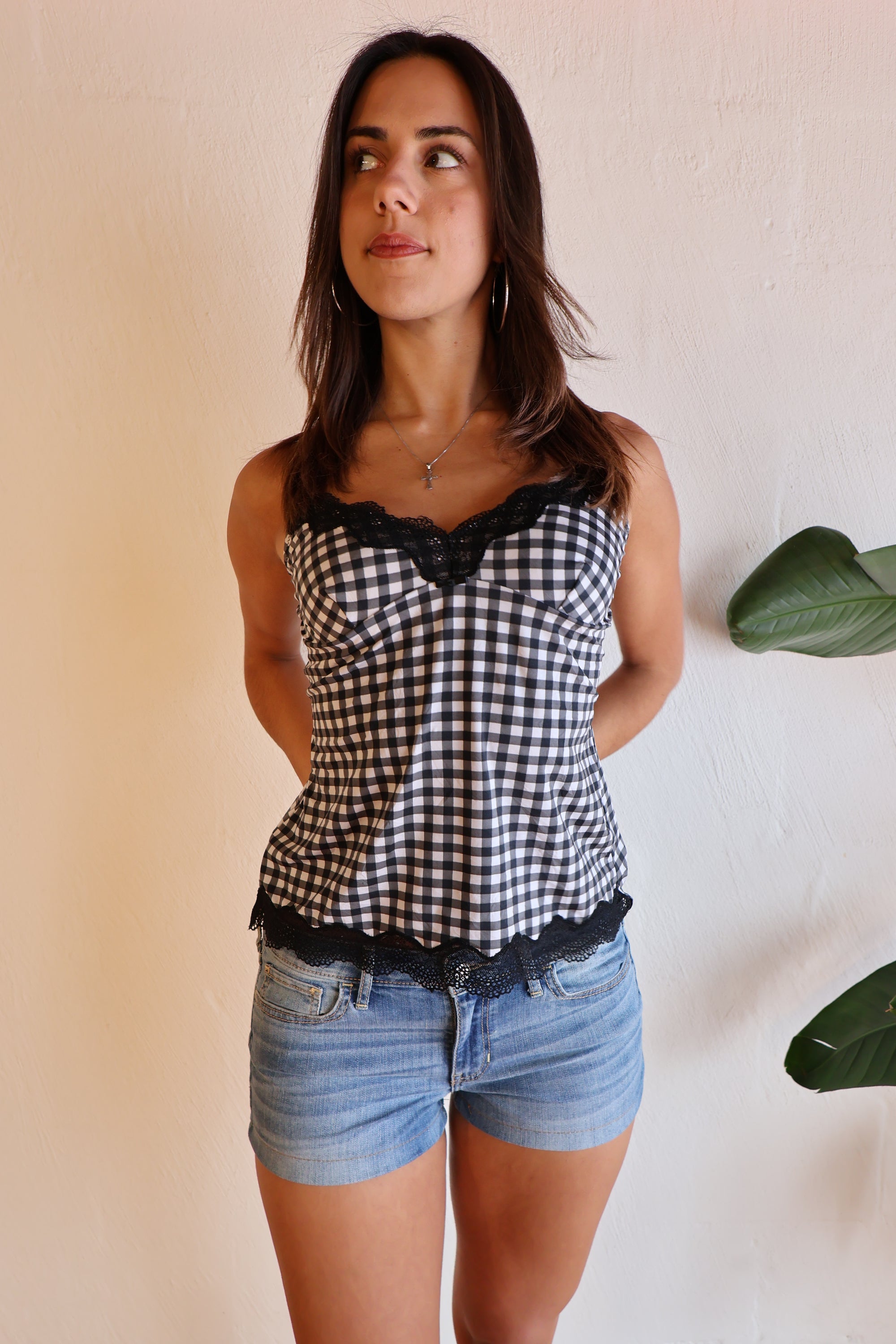 Gingham Lacey Cami S