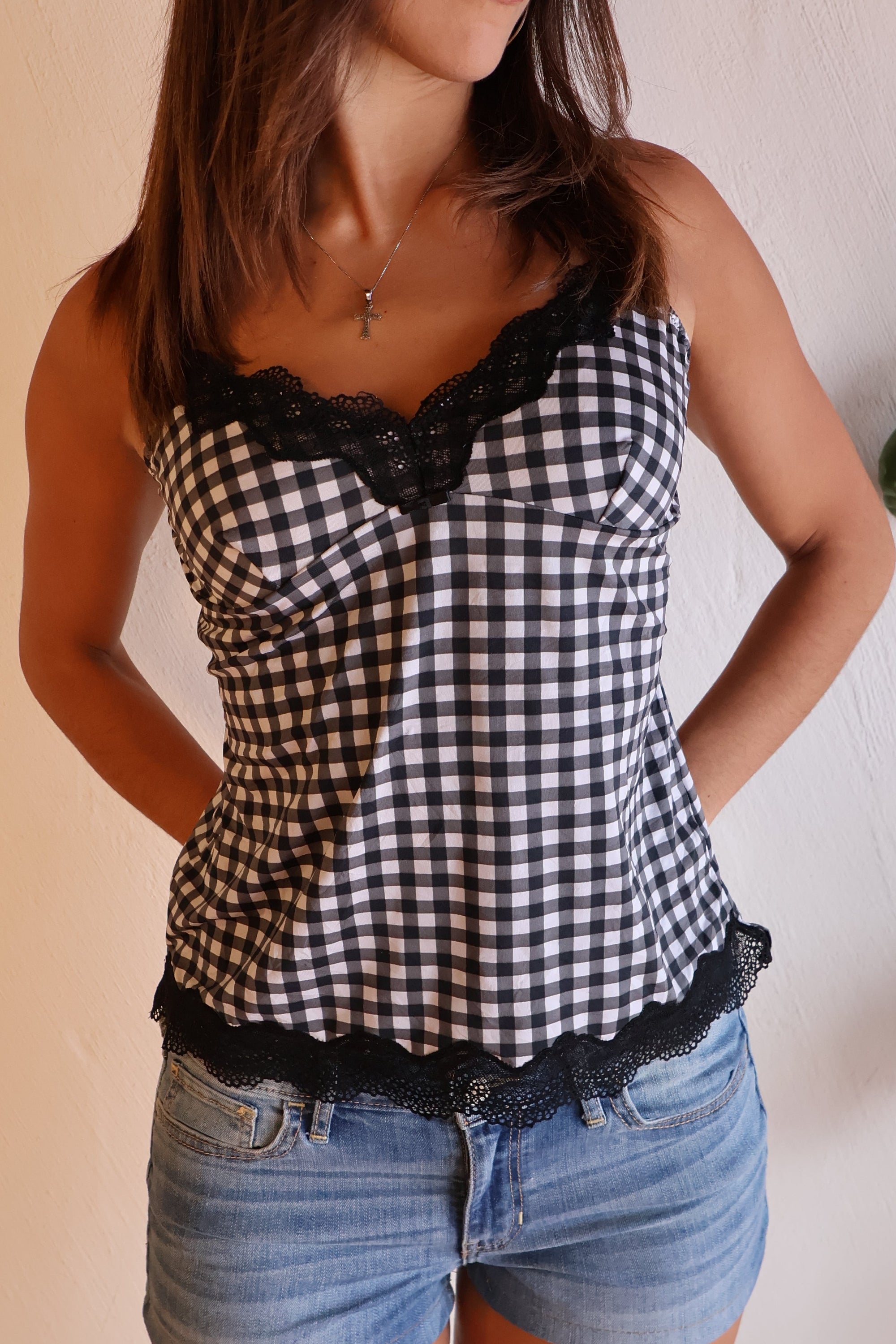 Gingham Lacey Cami S