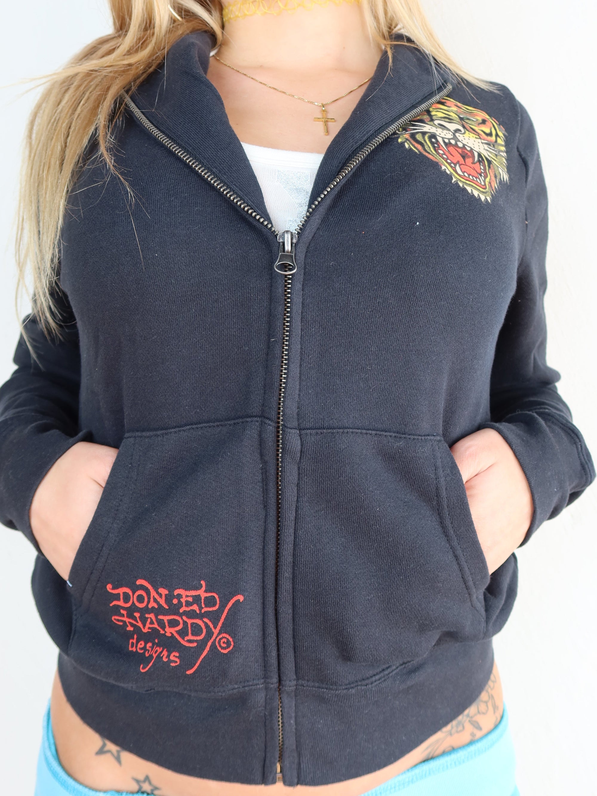 Vtg Ed Hardy Hoodie S/M