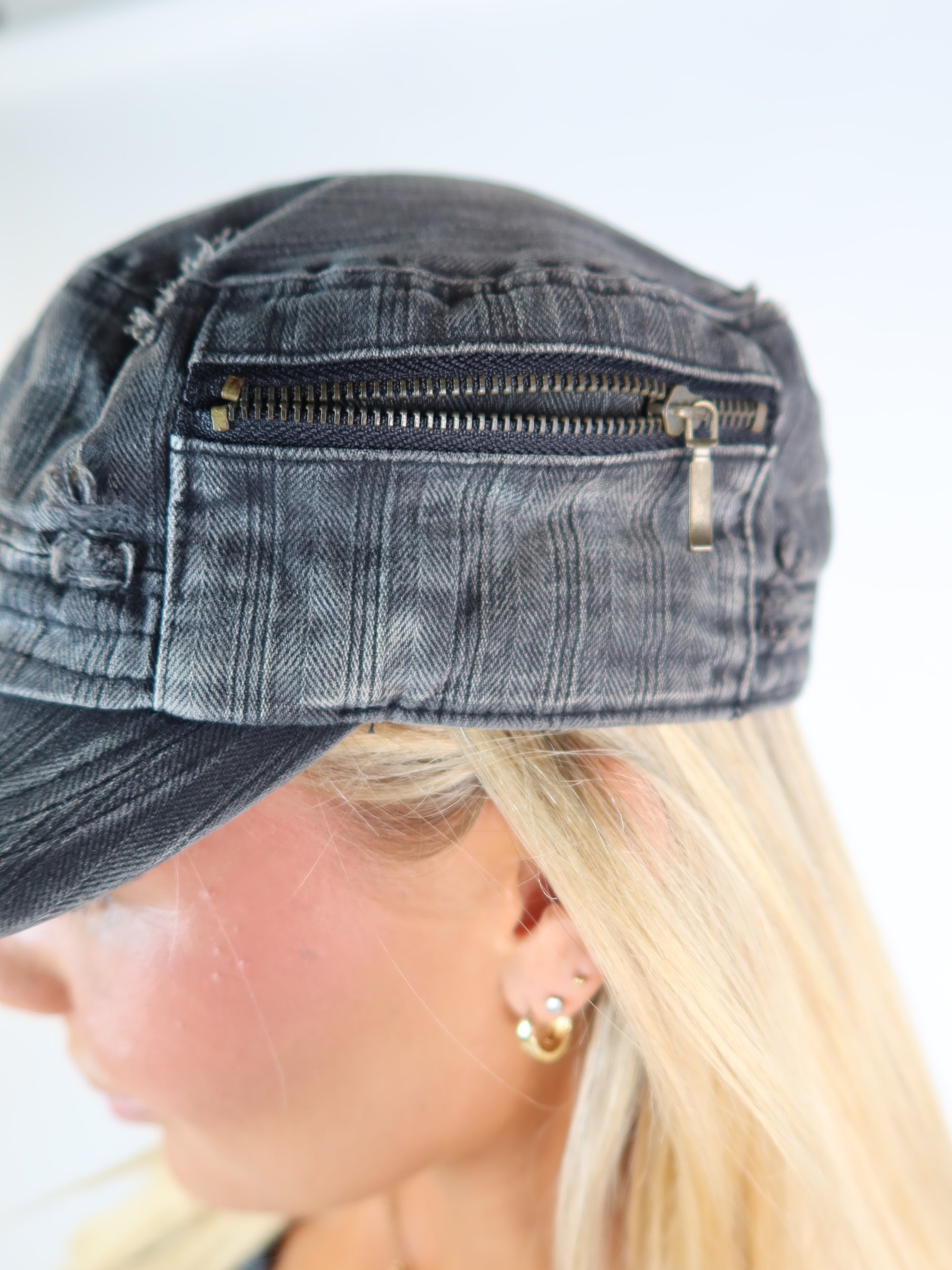Distressed Zip Cadet Festi Cap
