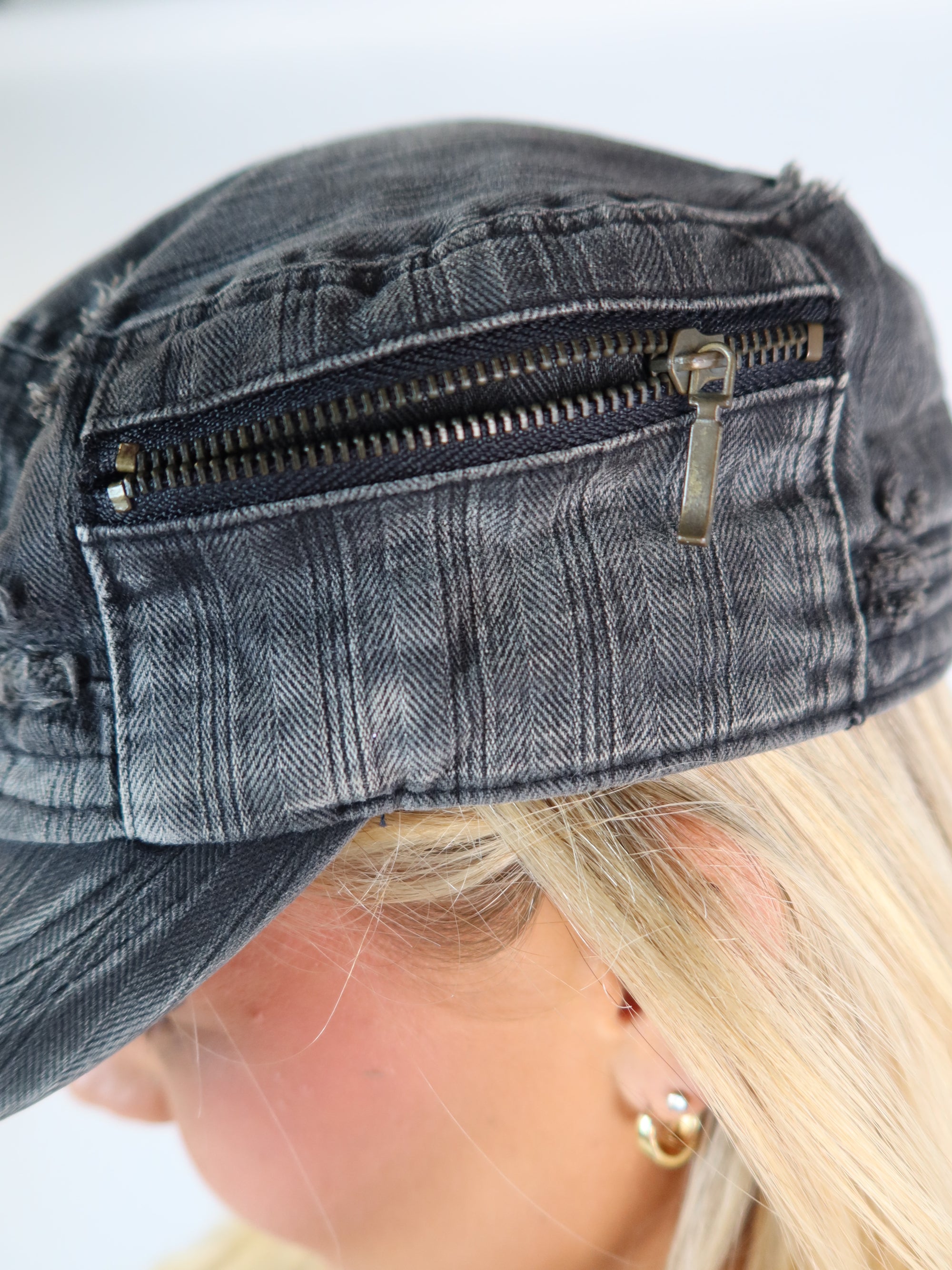 Distressed Zip Cadet Festi Cap