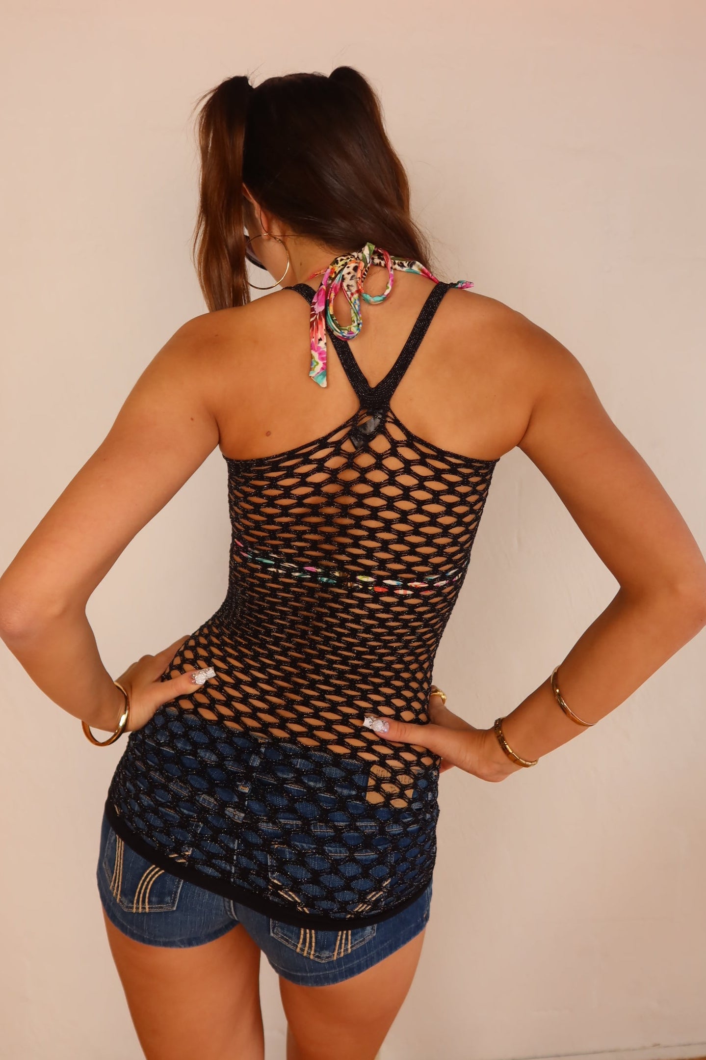 Fishnet Top/Mini Dress XS