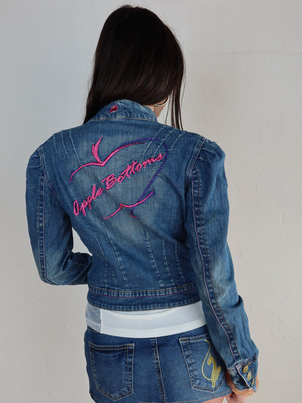 Vintage Apple Bottoms denim jacket, Y2K resale clothing at Brat's Closet.