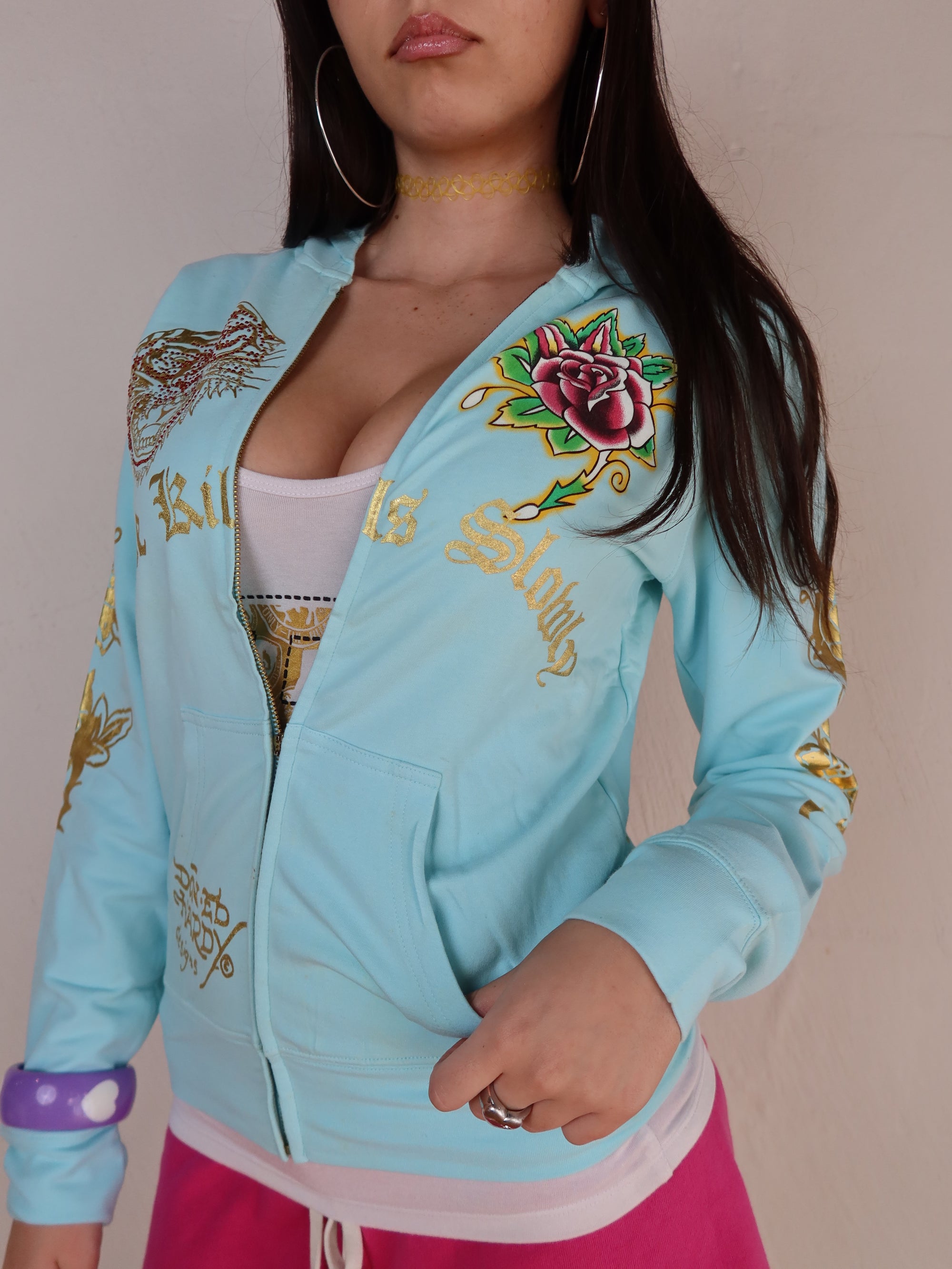 Vtg Ed Hardy Hoodie S
