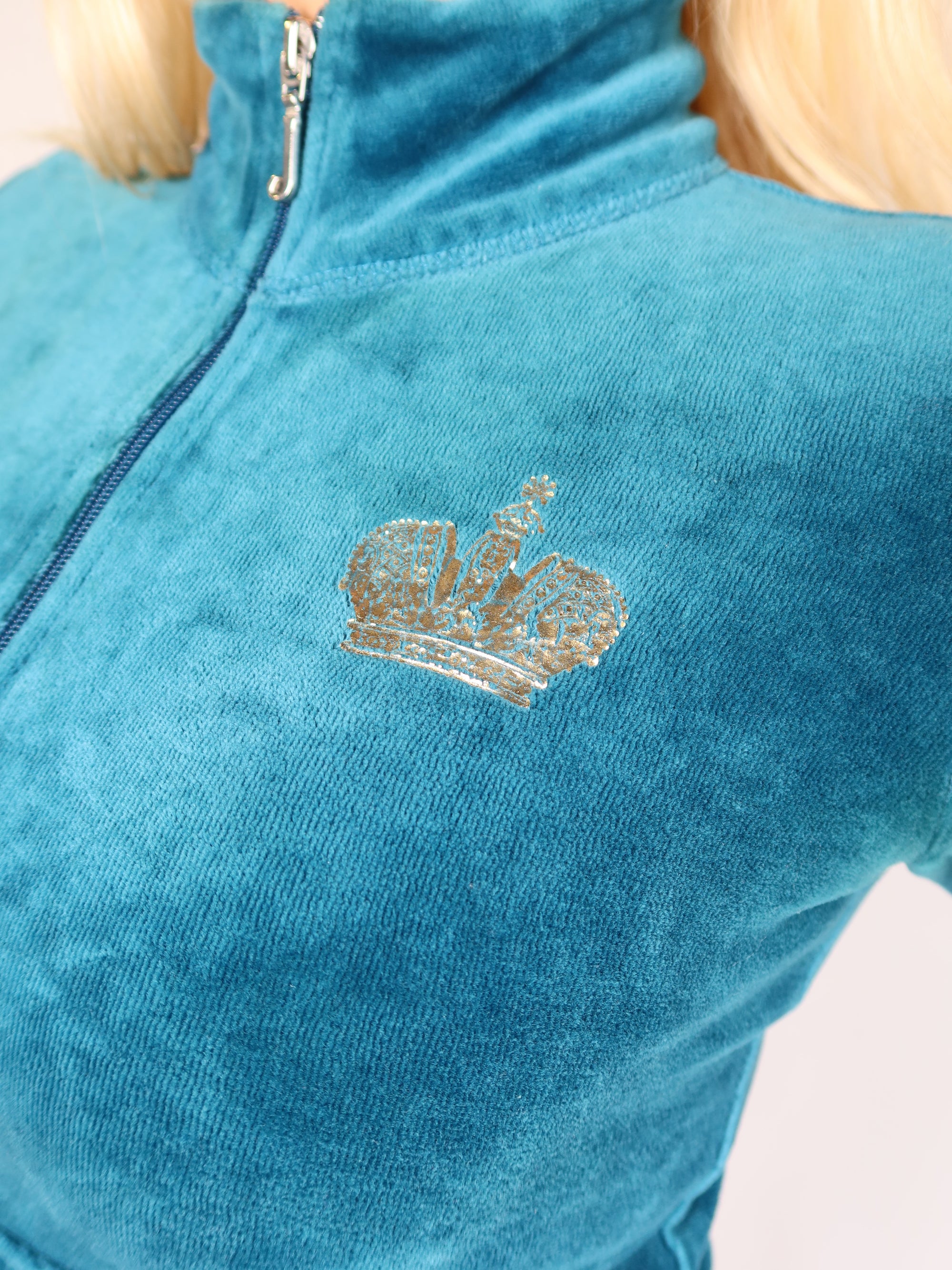 Juicy Couture Teal Velour Zip Hoodie XS/S
