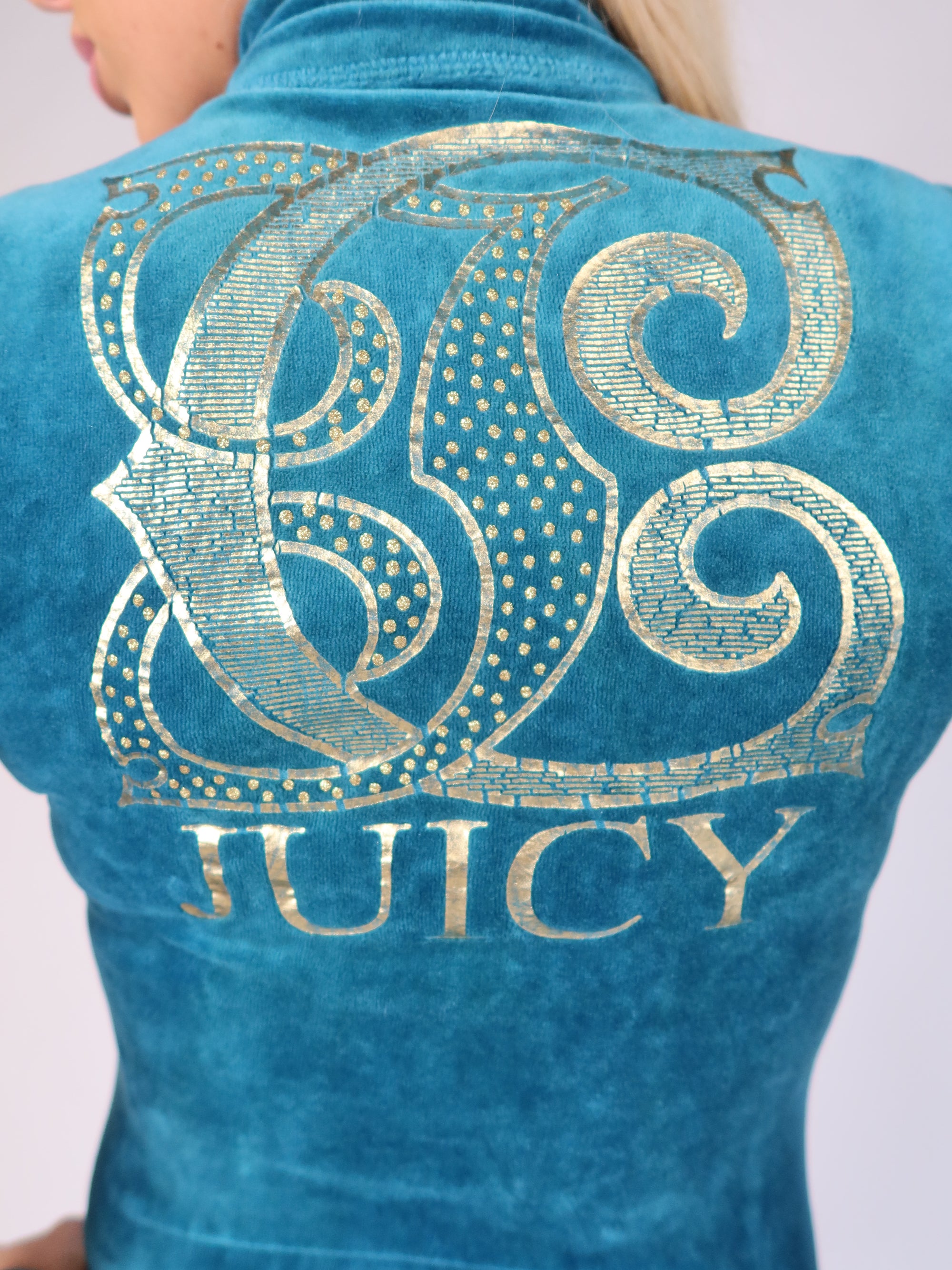 Juicy Couture Teal Velour Zip Hoodie XS/S