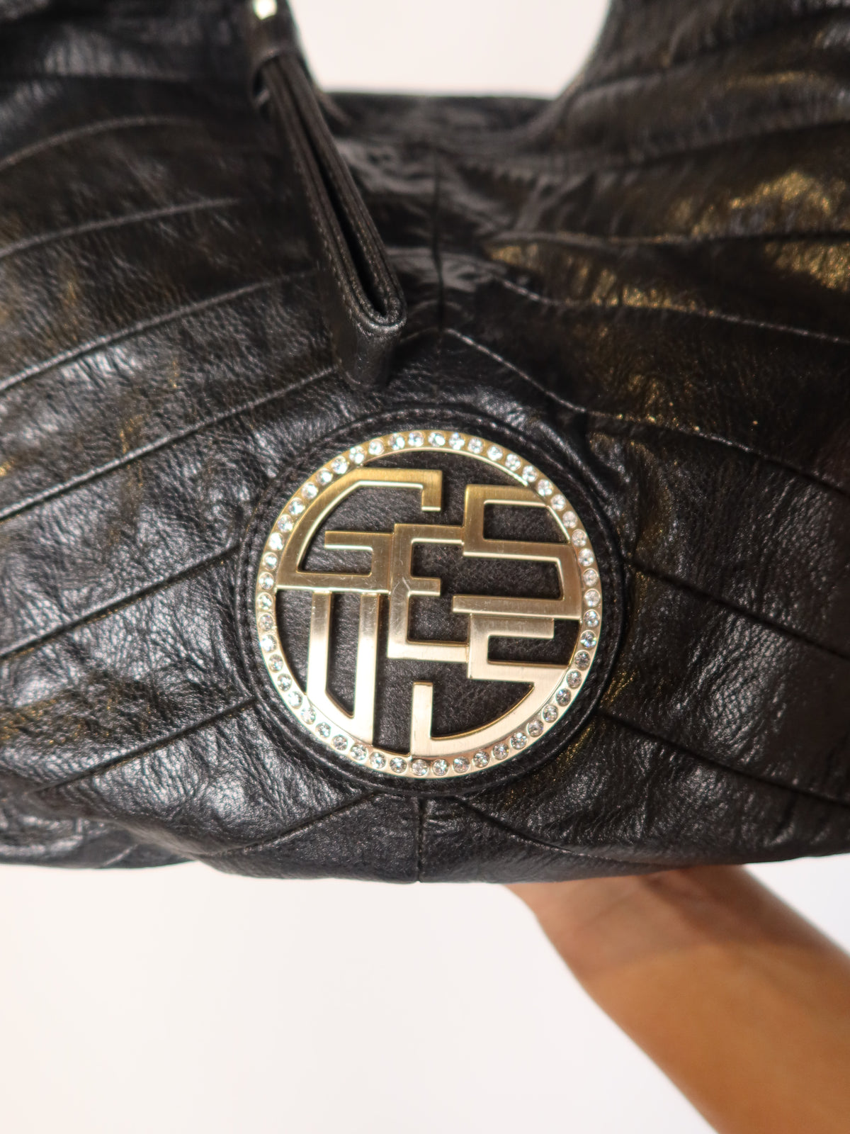 Guess Leather Quilted Hobo Bag