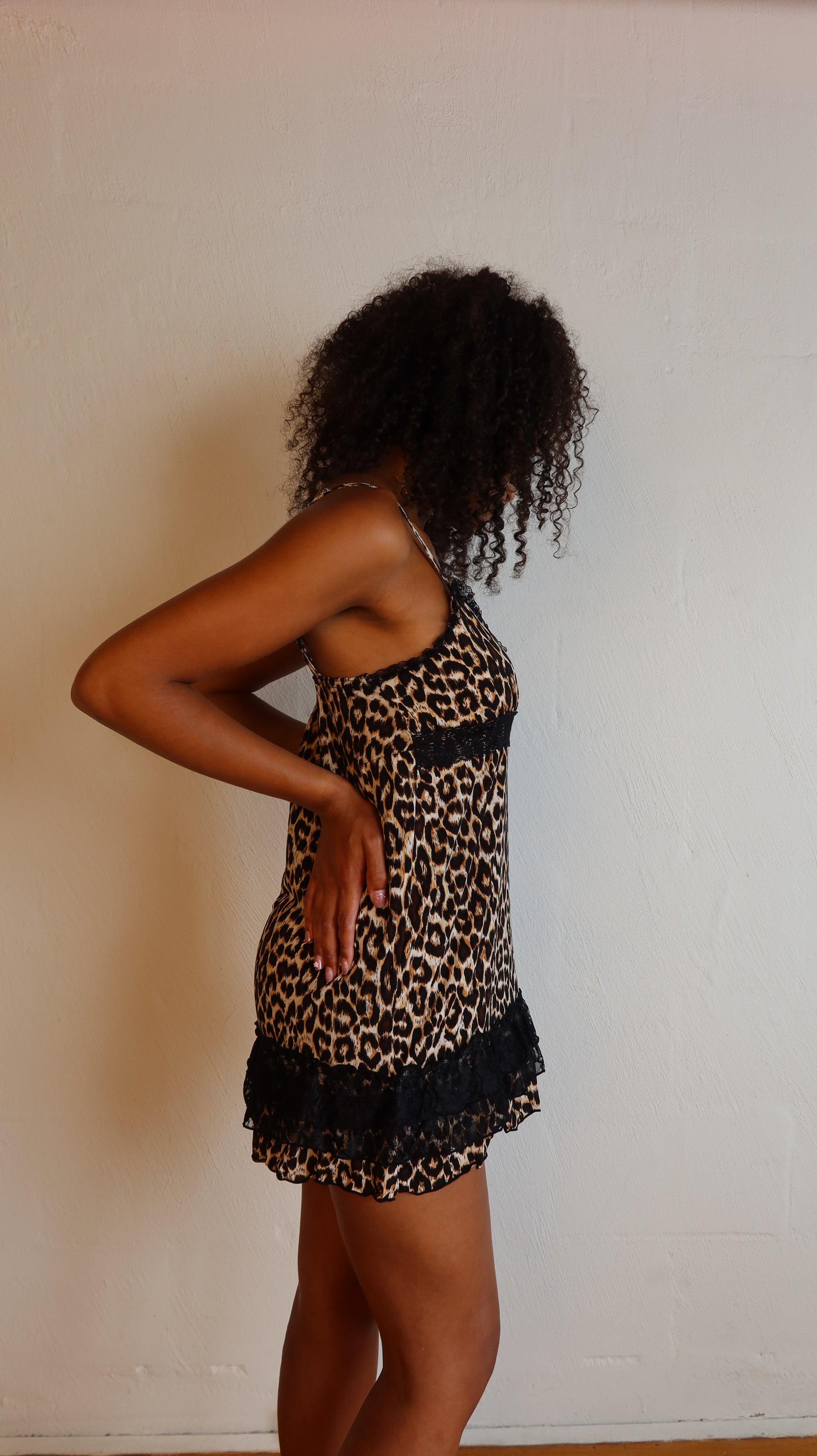 Y2K Leopard Mini Dress S