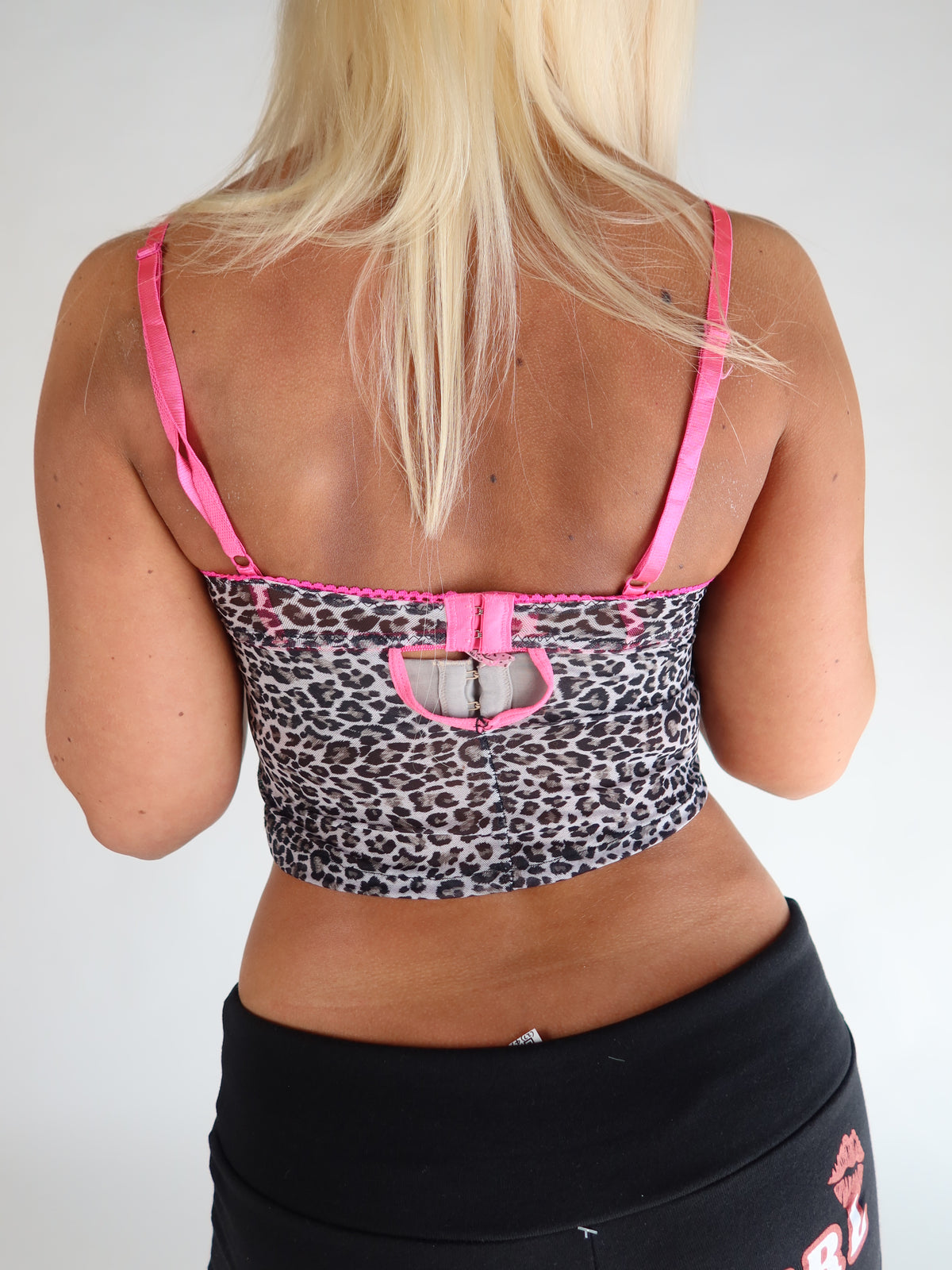 Leopard & Pink Lace-Up Cami S/M