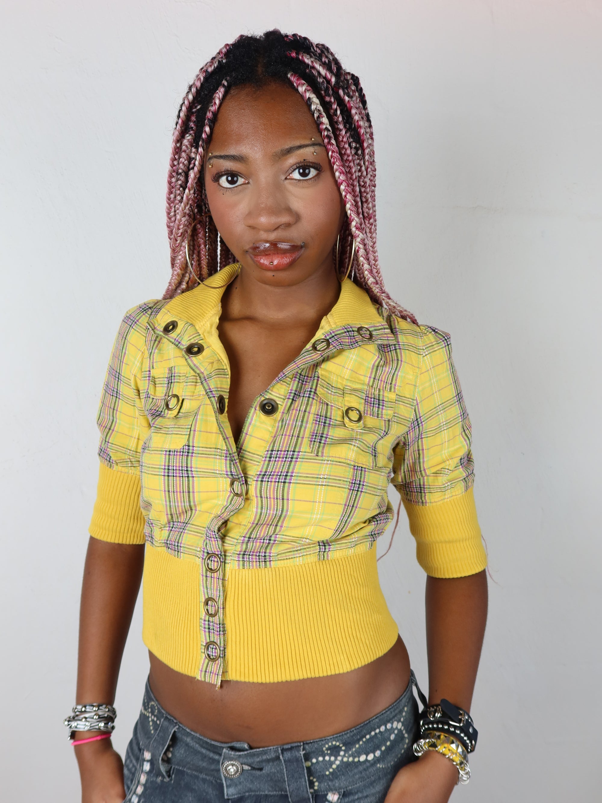 Vtg Forever 21 Plaid Top S