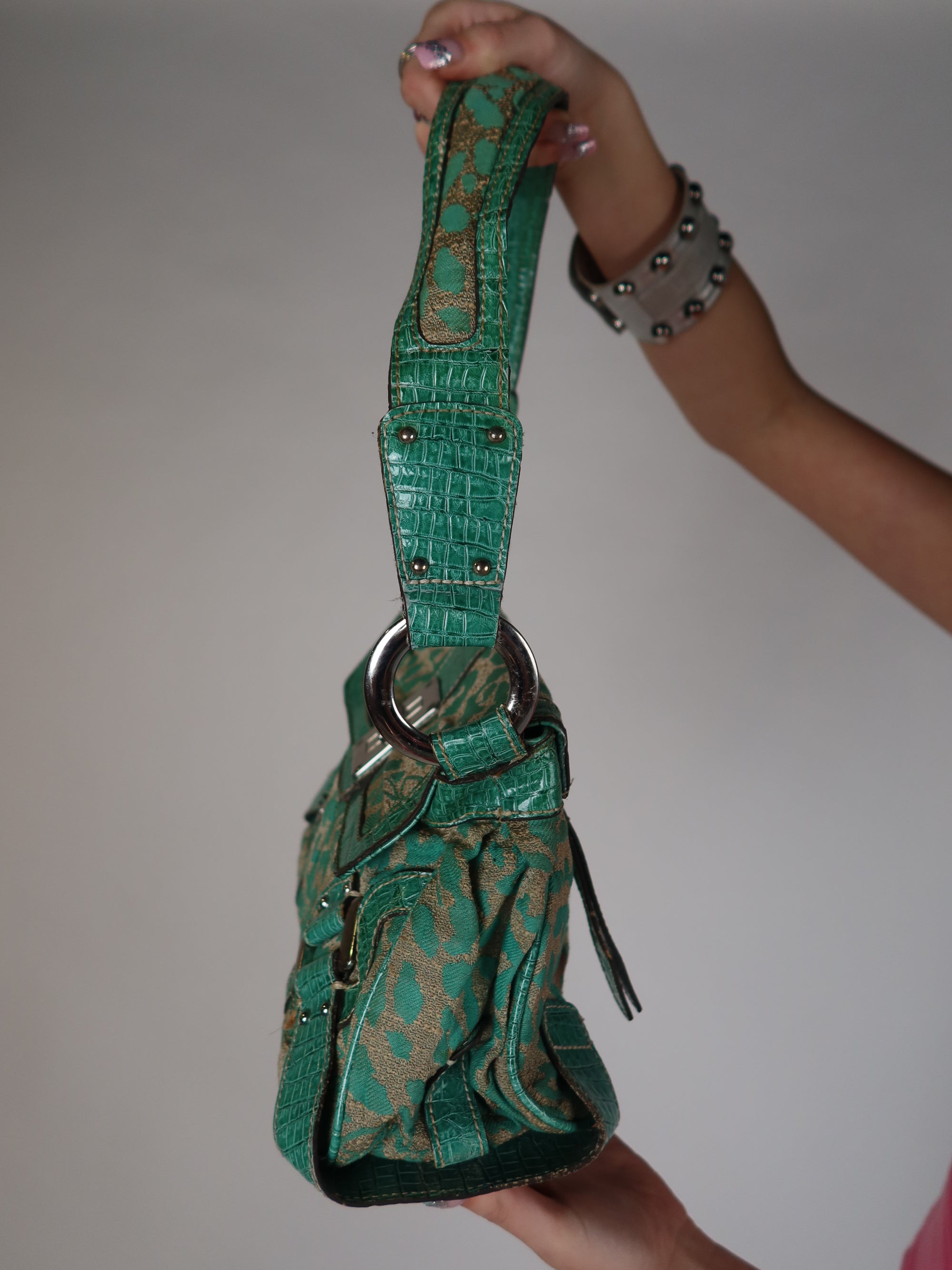 Guess Green Animal Print Bag