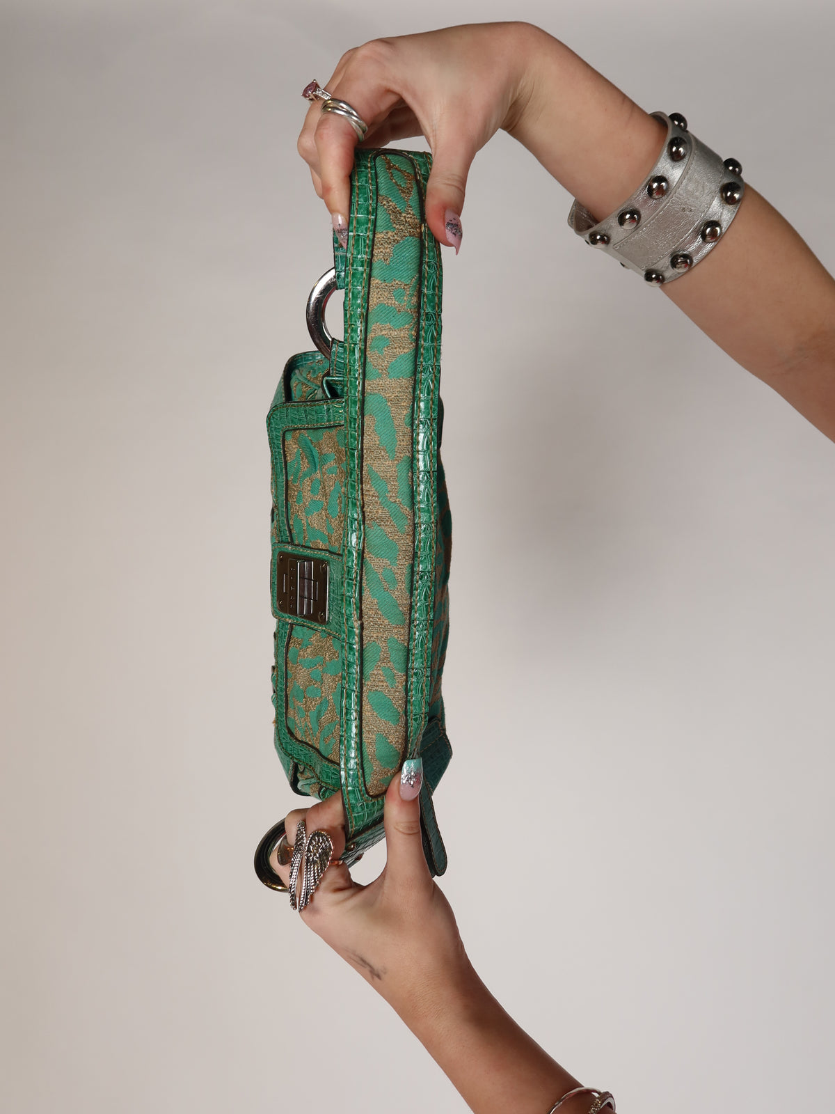 Guess Green Animal Print Bag