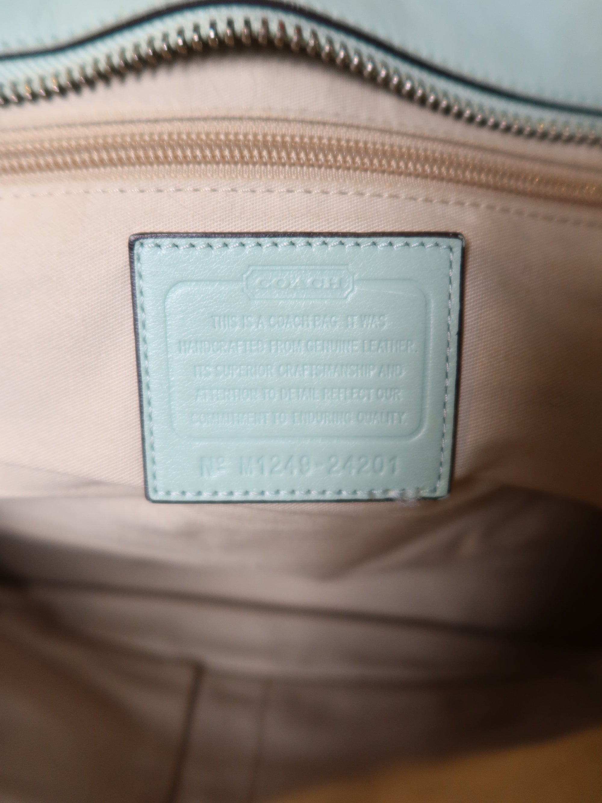Coach Mint Leather Bag