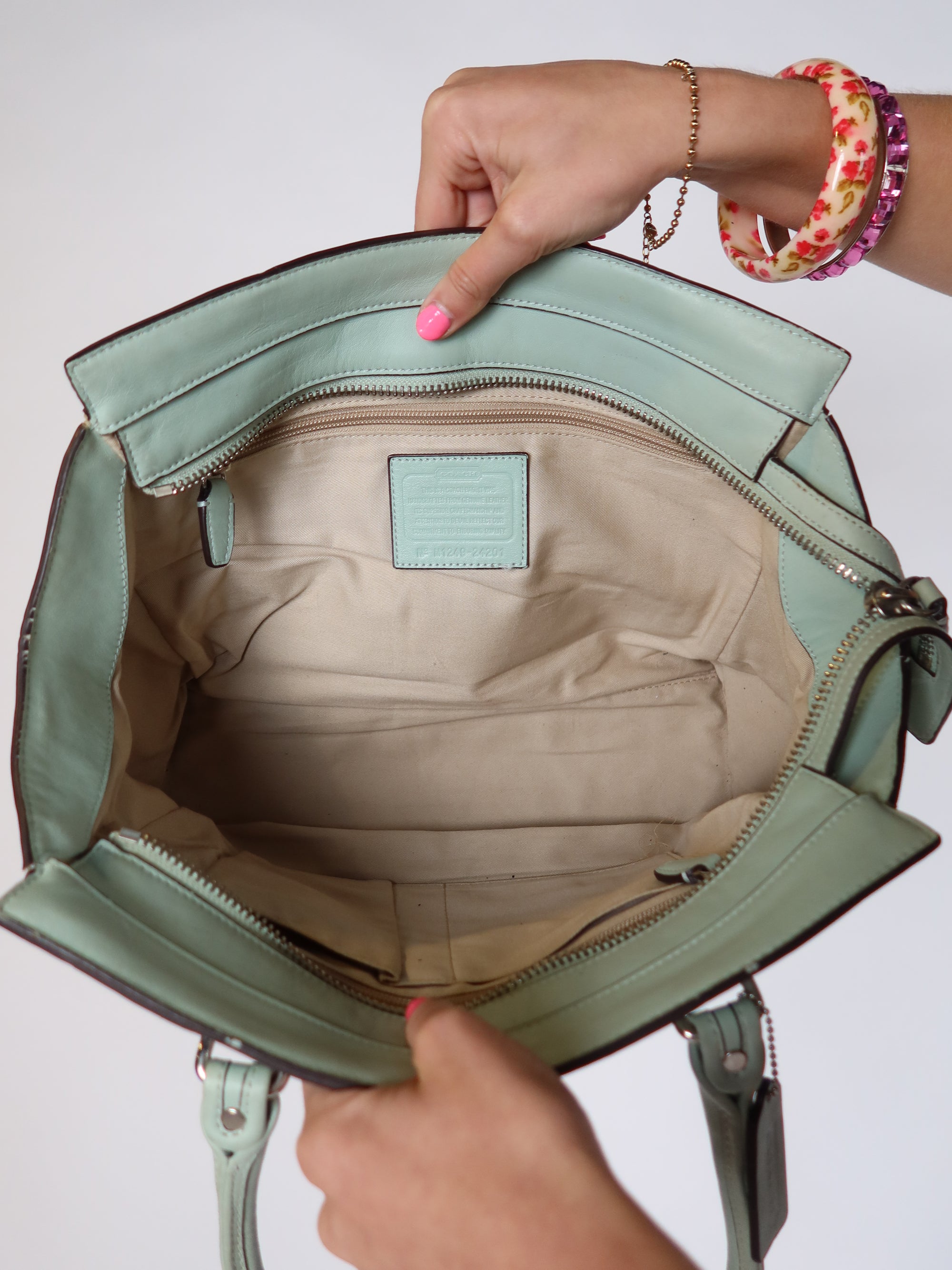 Coach Mint Leather Bag
