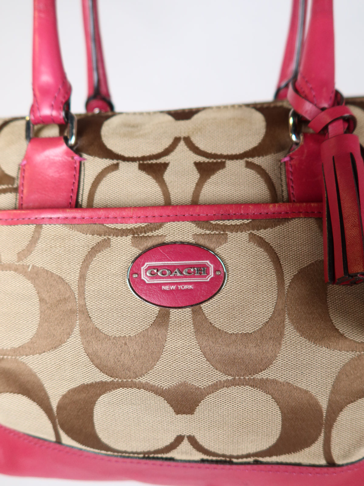 Coach Signature Pink Trim Bag