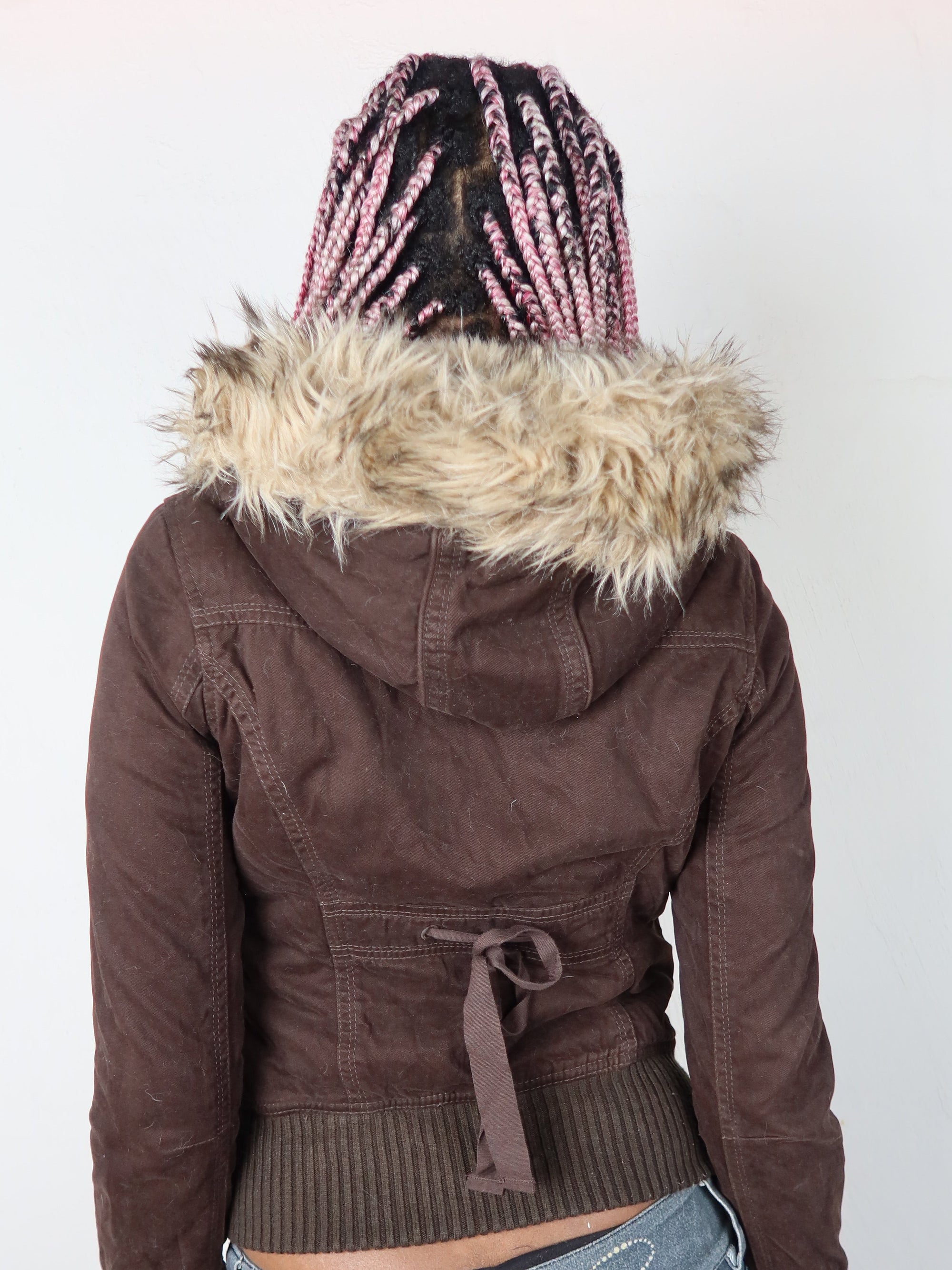 00's Hollister Fur Jacket S