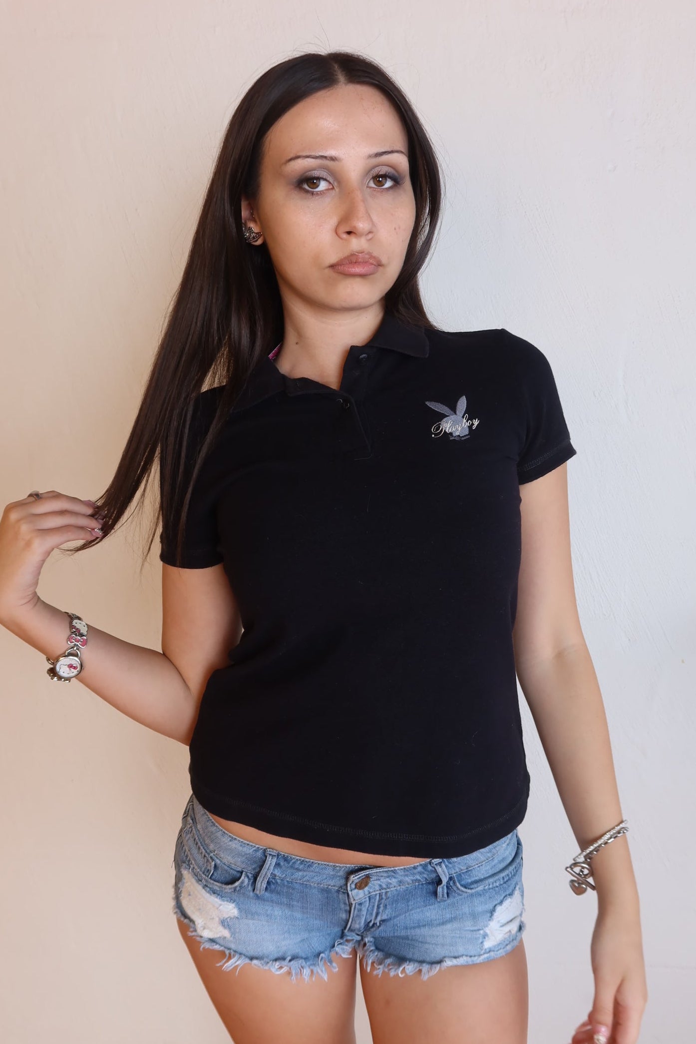 Playboy Black Polo Top S