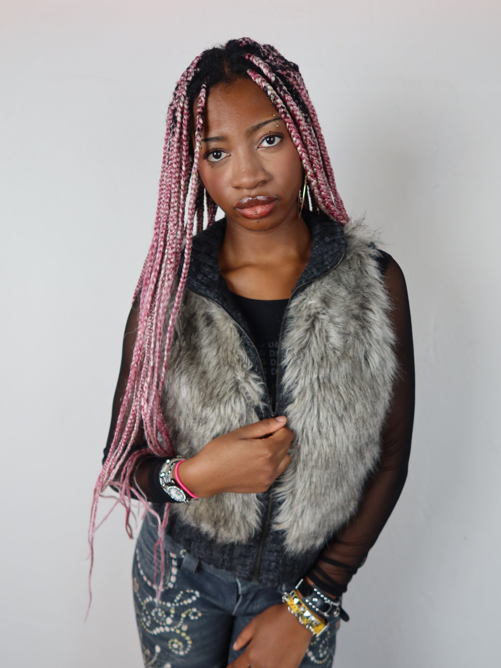 00's Fur Vest Jacket M/L