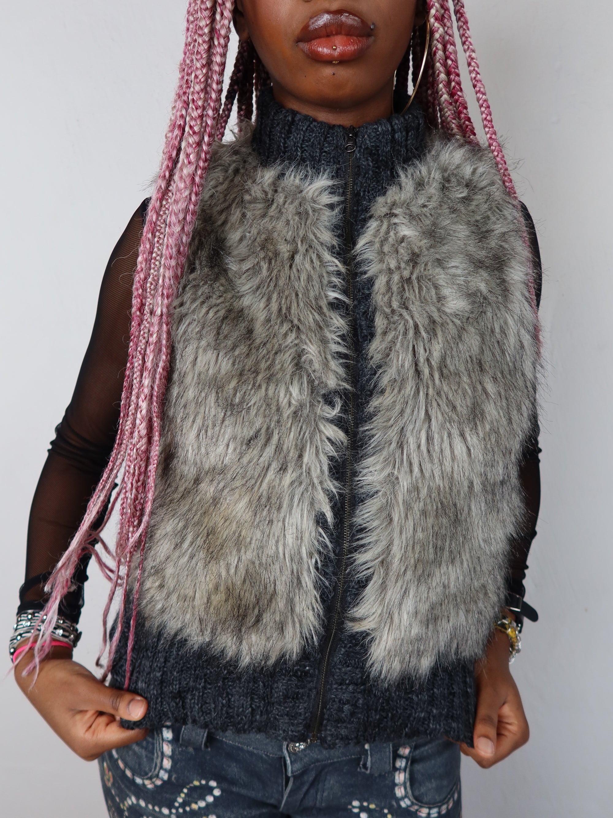 00's Fur Vest Jacket M/L