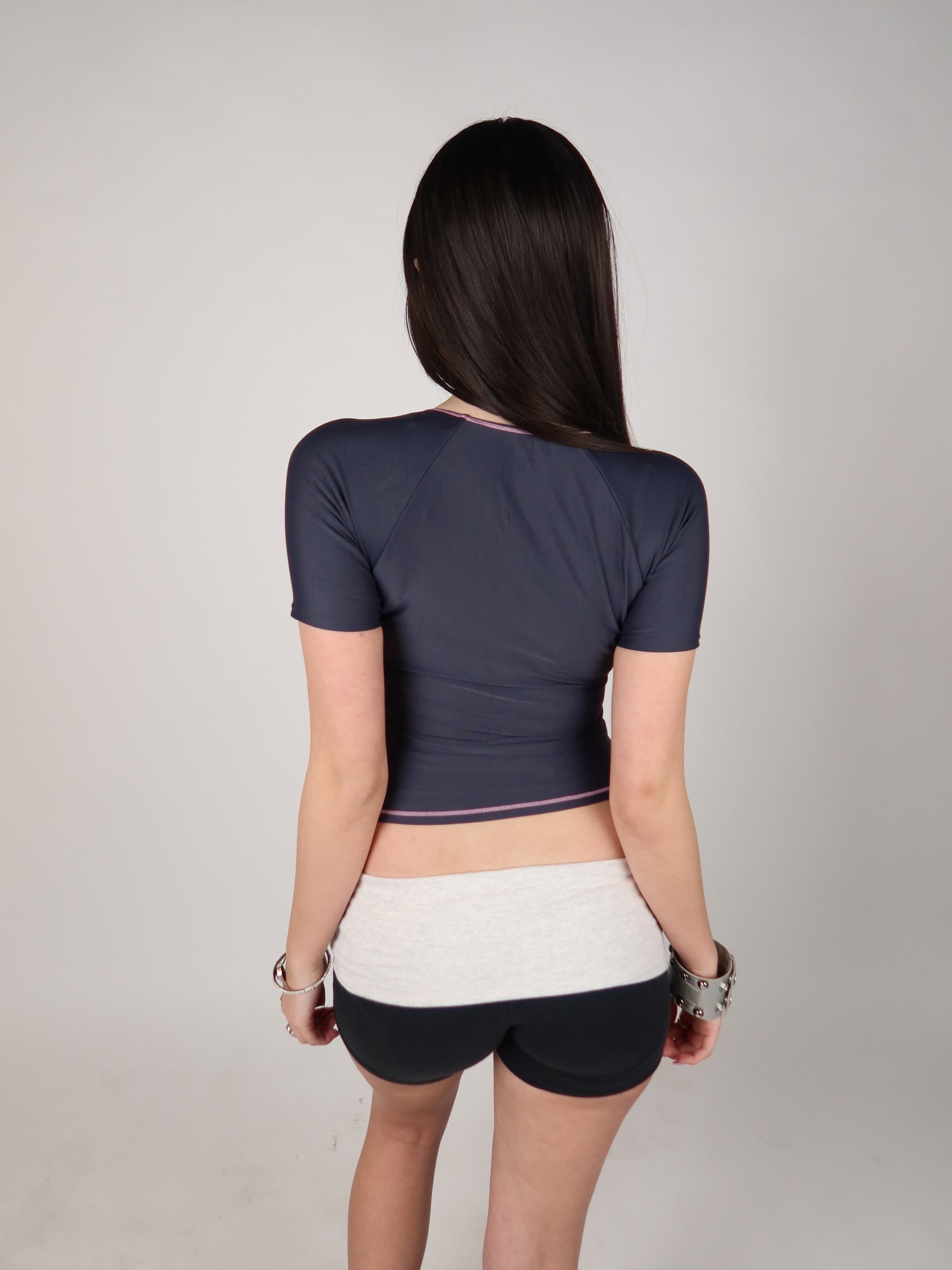 Grey Zip Sporty Top S