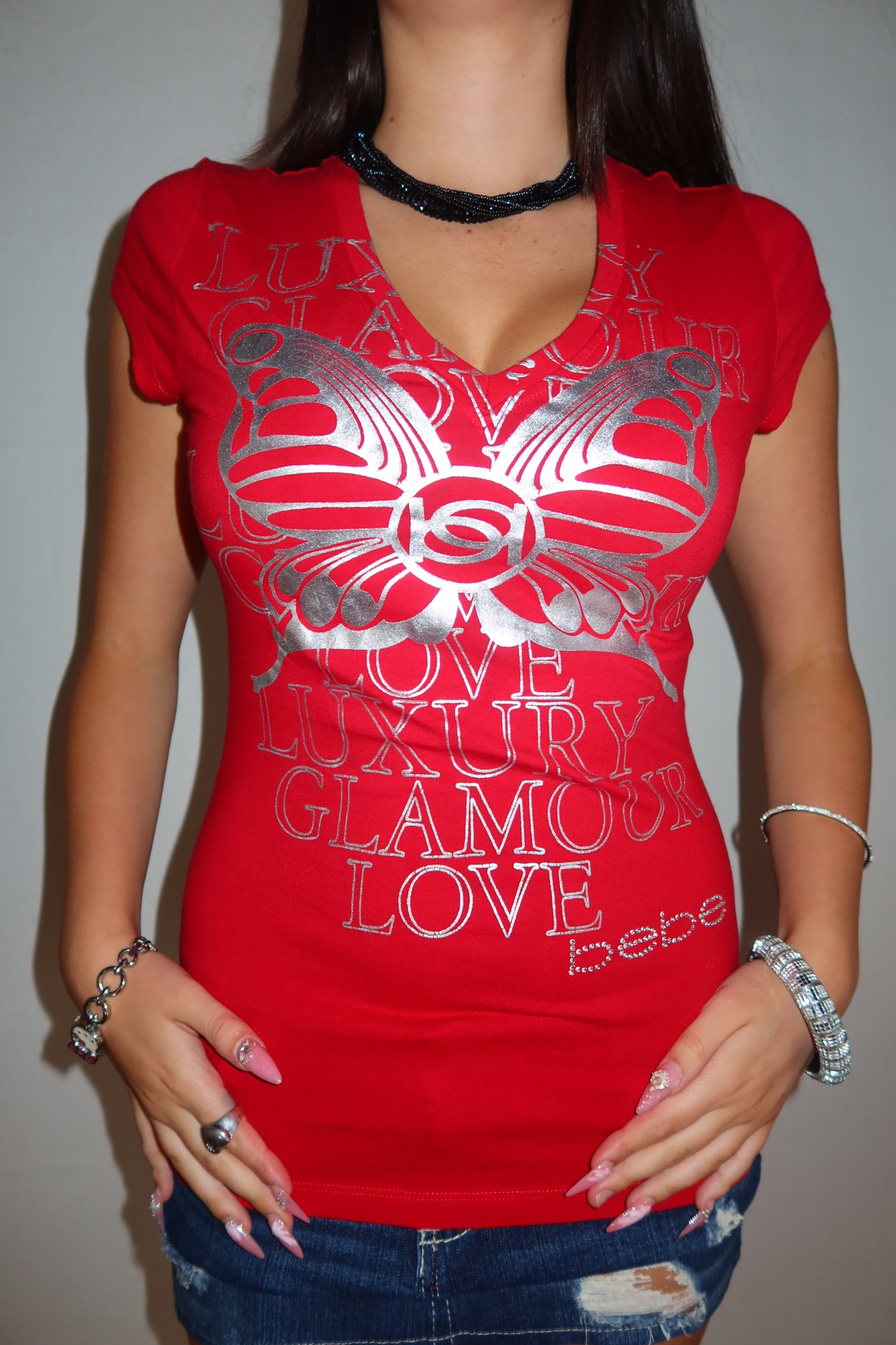 Y2K Bebe Baby Tee S