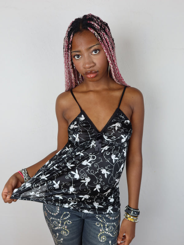 Vintage Playboy cami top, Y2K resale clothing at Brat's Closet.