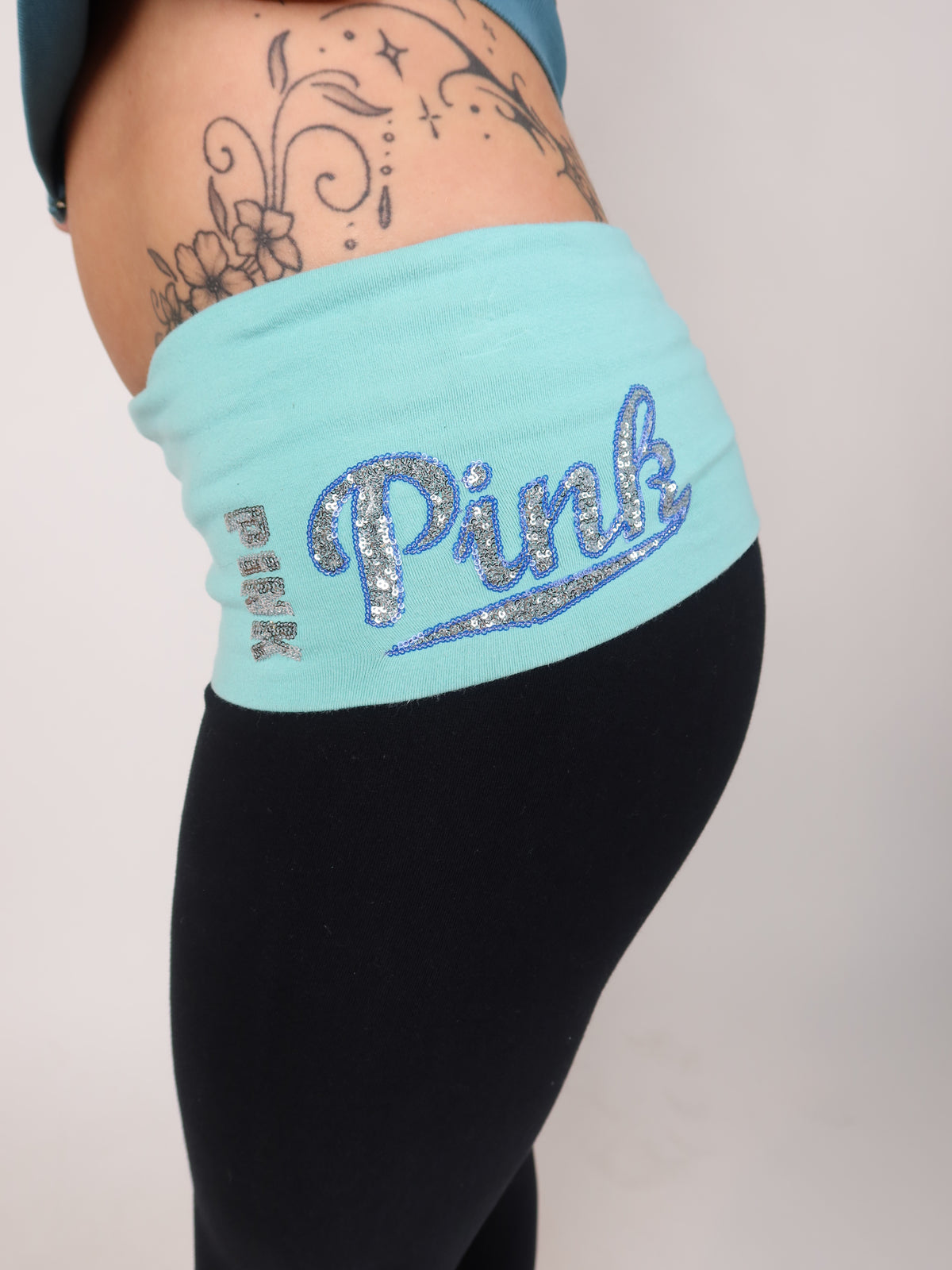 VS PINK Aqua Fold-Overs XS/S
