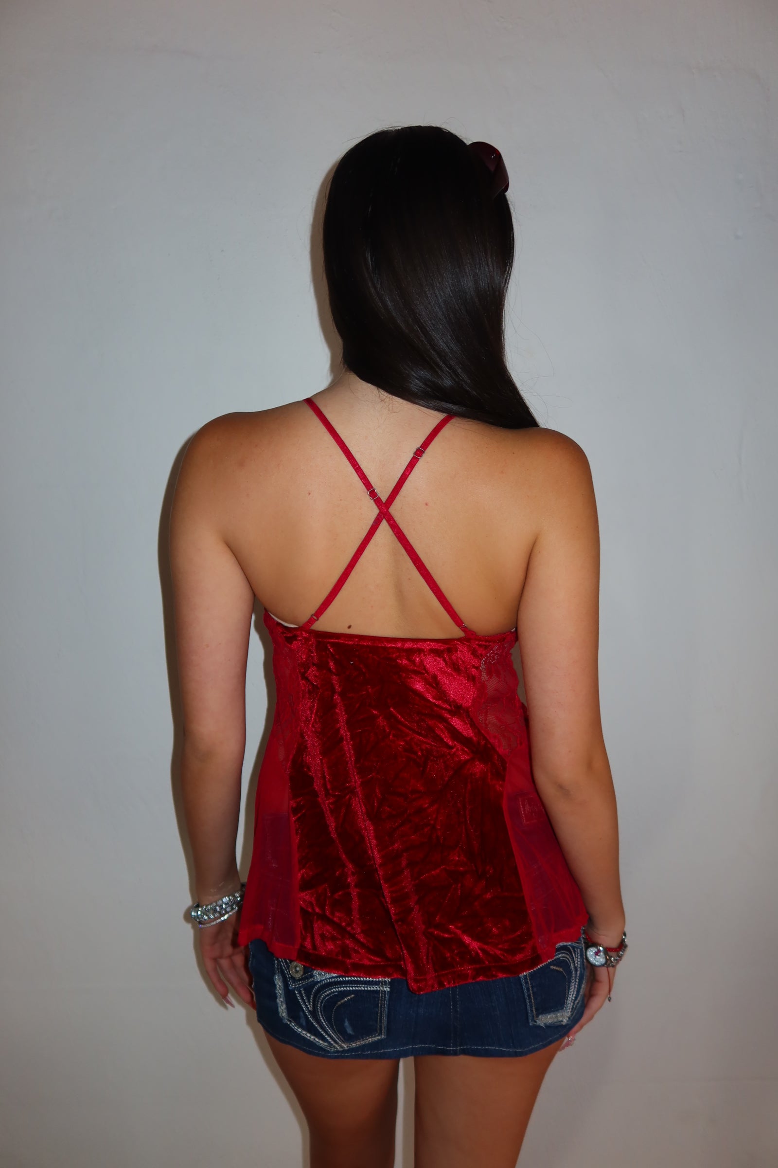 Y2K Velvet Cami Top S