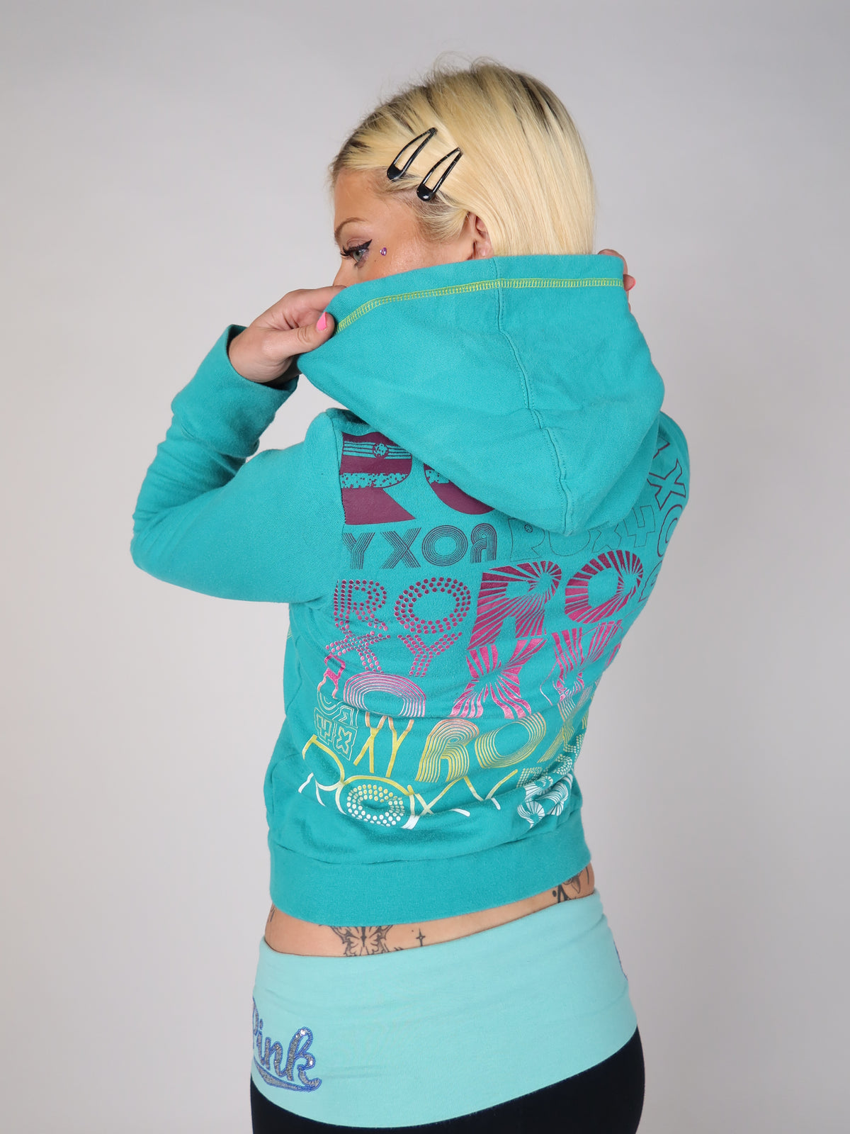 Roxy Teal Zip Hoodie S/M
