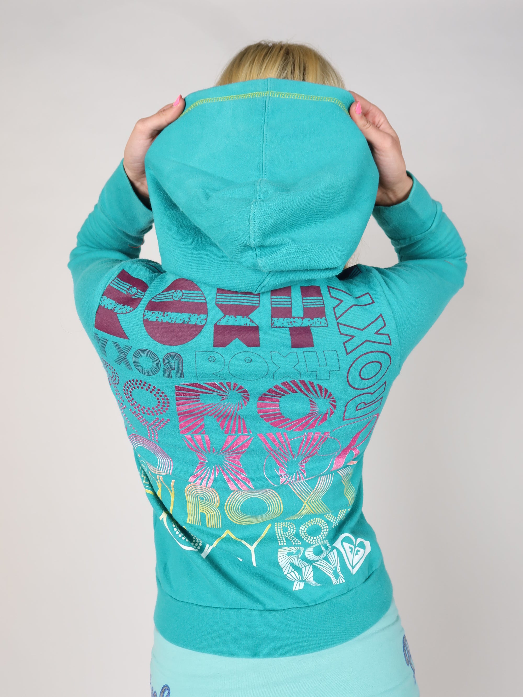 Roxy Teal Zip Hoodie S/M