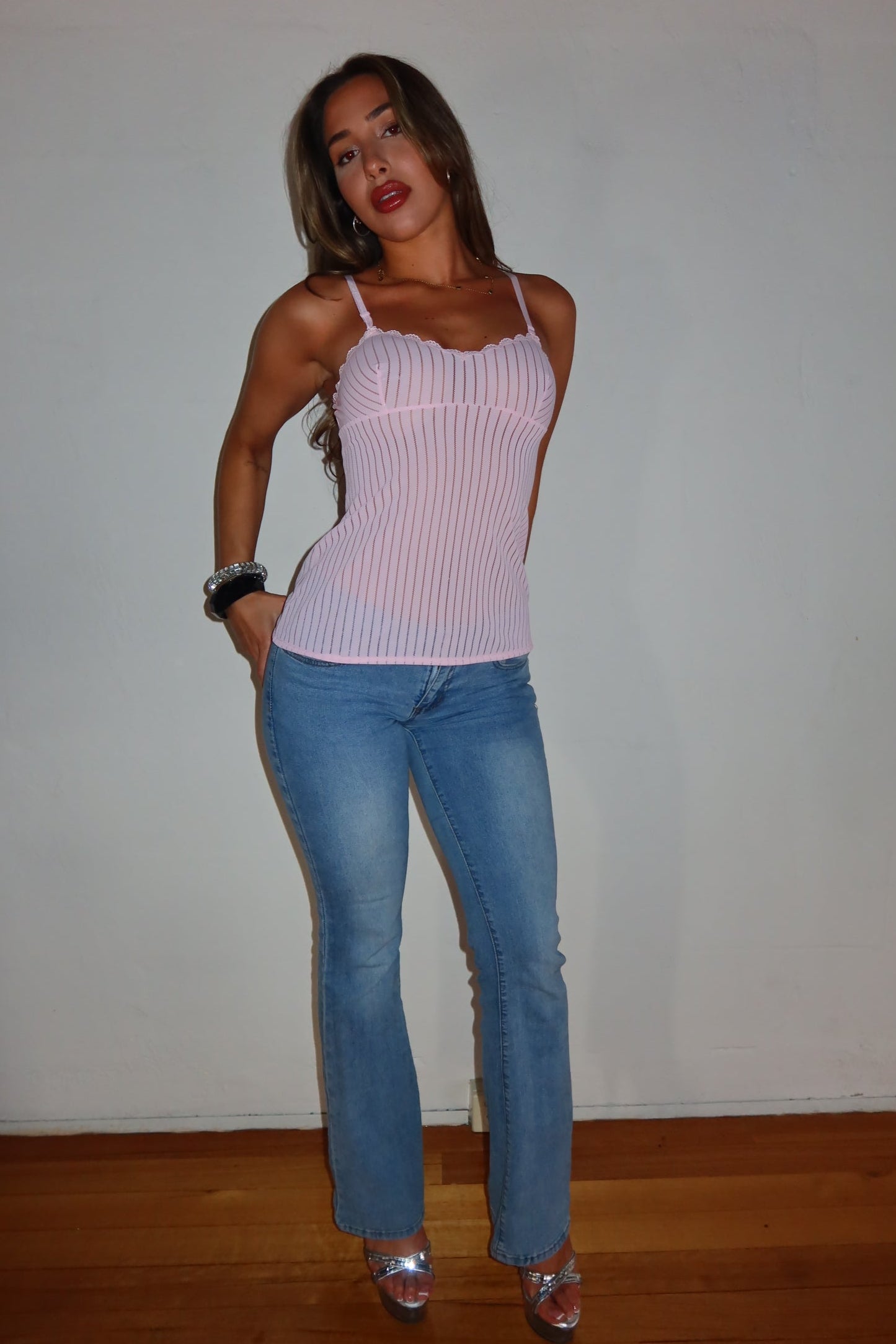 Y2K Stripe Singlet Top S