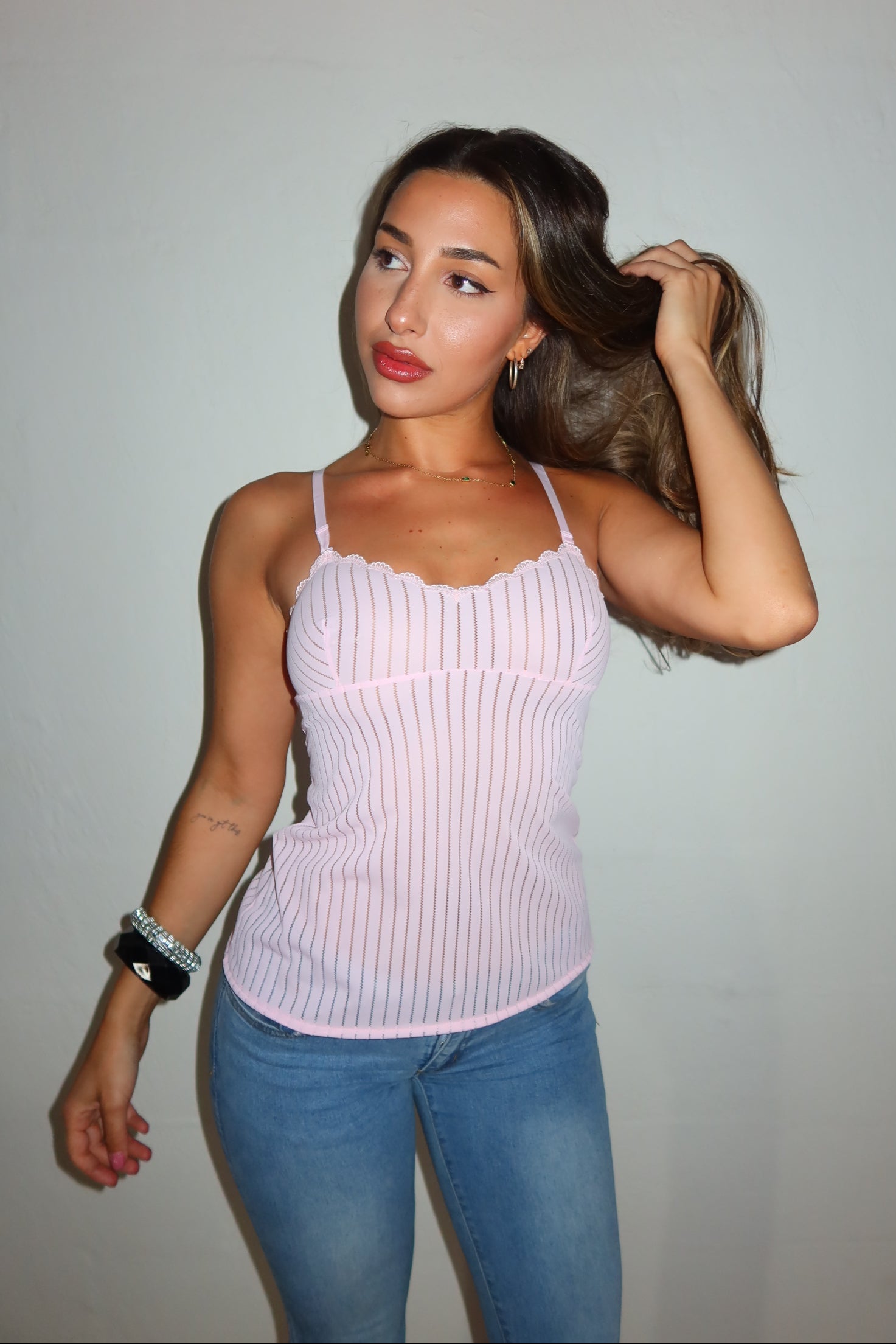 Y2K Stripe Singlet Top S